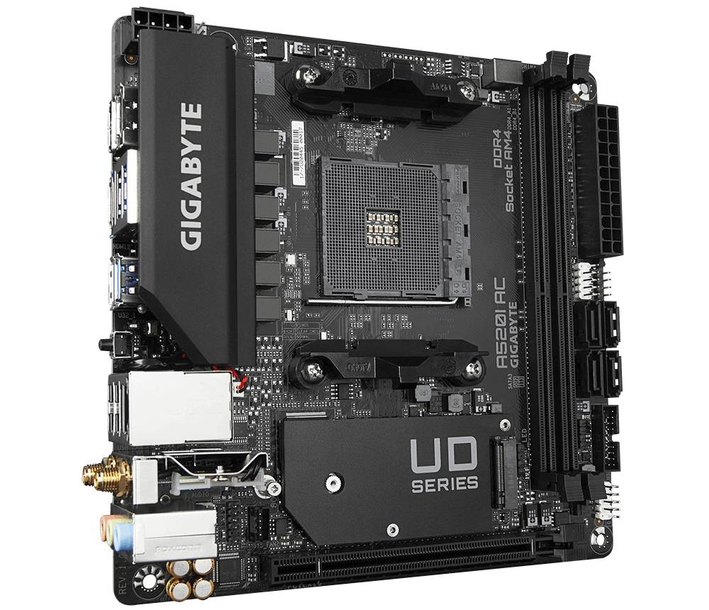 Gigabyte A520I AC Mainboard Sockel (PC) AMD® AM4 Formfaktor (Details) Mini-ITX Mainboard-Chipsatz AMD® A520