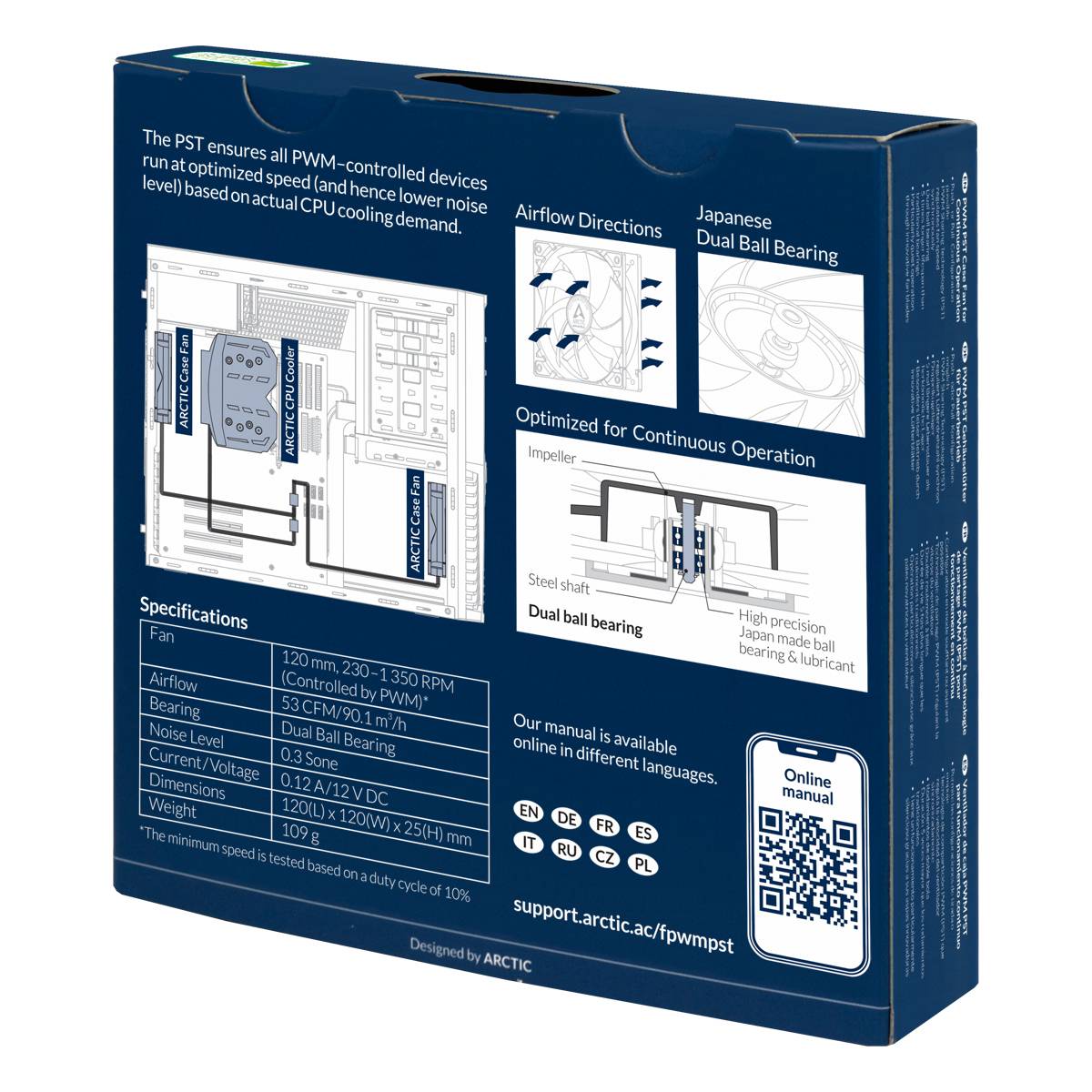 Arctic F12 PC-Gehäuse-Lüfter Schwarz (B x H x T) 120 x 25 x 120 mm