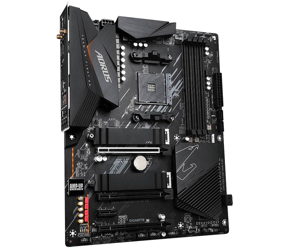 Gigabyte B550 AORUS ELITE AX V2 Mainboard Sockel (PC) AMD® AM4 Formfaktor (Details) ATX Mainboard-Chipsatz AMD® B550