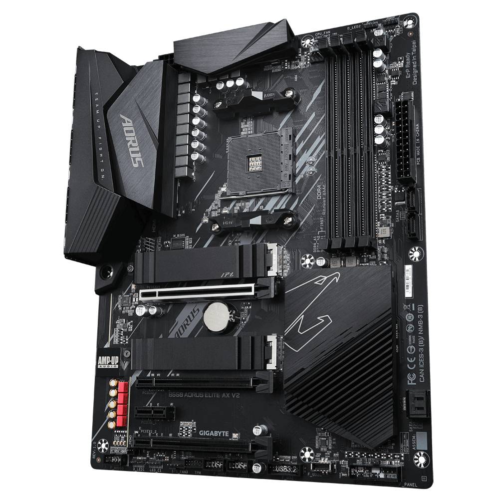 Gigabyte B550 AORUS ELITE AX V2 Mainboard Sockel (PC) AMD® AM4 Formfaktor (Details) ATX Mainboard-Chipsatz AMD® B550
