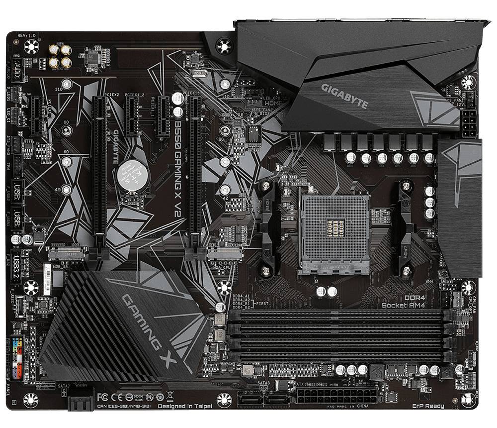Gigabyte B550 Gaming X V2 Mainboard Sockel (PC) AMD® AM4 Formfaktor (Details) ATX Mainboard-Chipsatz AMD® B550