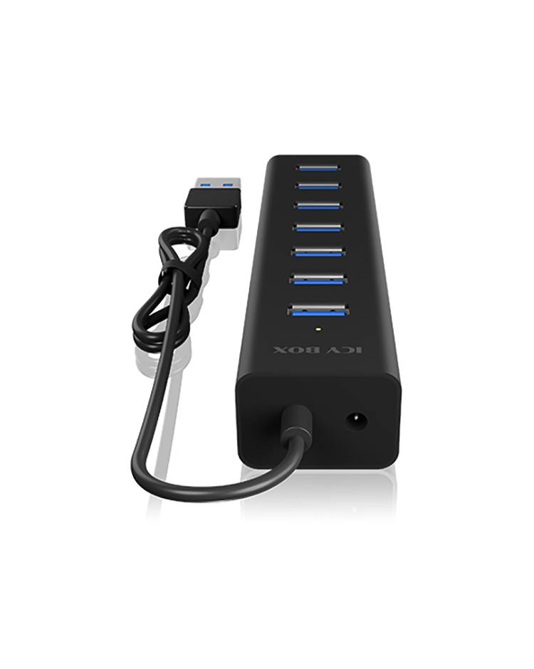 ICY BOX IB-HUB1700-U3 7 Port USB 3.2 Gen 1-Hub (USB 3.0) Schwarz