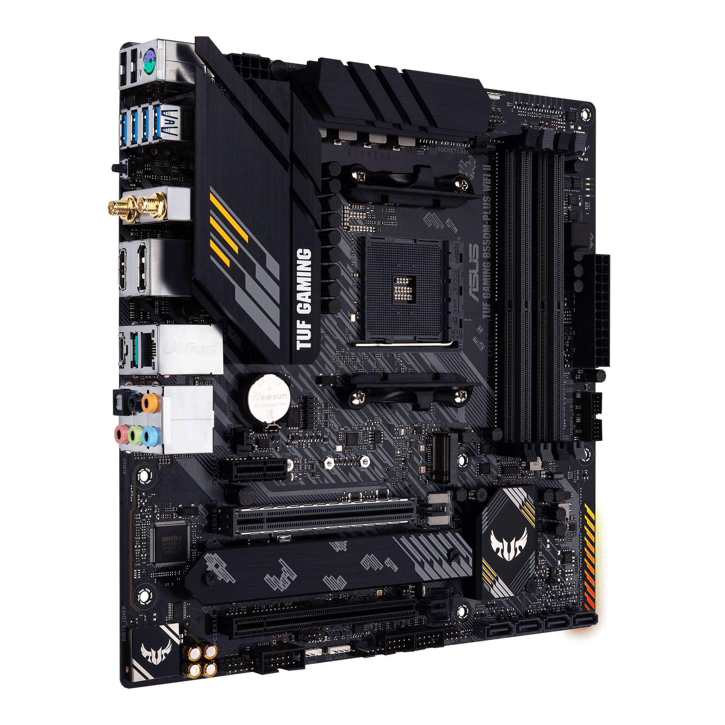 Asus TUF GAMING B550M-PLUS WIFI II Mainboard Sockel (PC) AMD® AM4 Formfaktor (Details) Micro-ATX Mainboard-Chipsatz AMD® B550