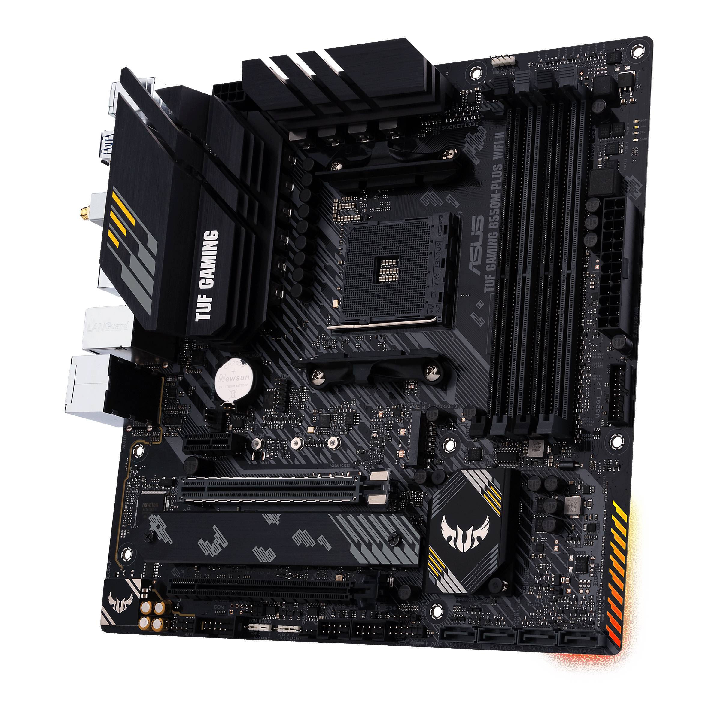 Asus TUF GAMING B550M-PLUS WIFI II Mainboard Sockel (PC) AMD® AM4 Formfaktor (Details) Micro-ATX Mainboard-Chipsatz AMD® B550