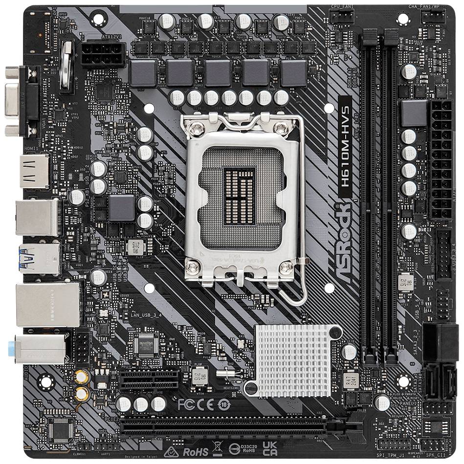 ASRock H610M-HVS Mainboard Sockel (PC) Intel® LGA 1700 Formfaktor (Details) Micro-ATX Mainboard-Chipsatz Intel® H610