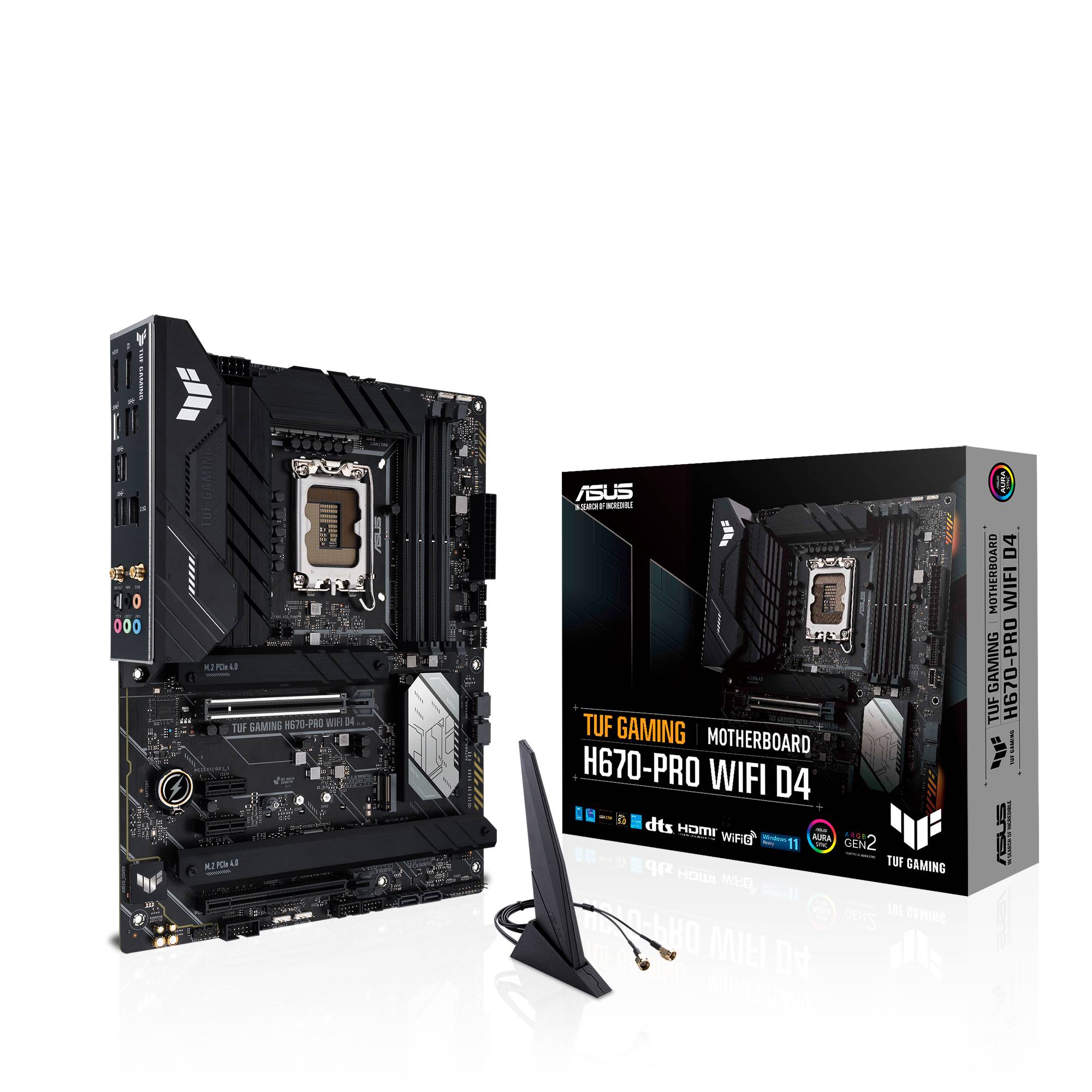 Asus TUF GAMING H670-PRO WIFI D4 Mainboard Sockel (PC) Intel® LGA 1700 Formfaktor (Details) ATX Mainboard-Chipsatz Intel® H670
