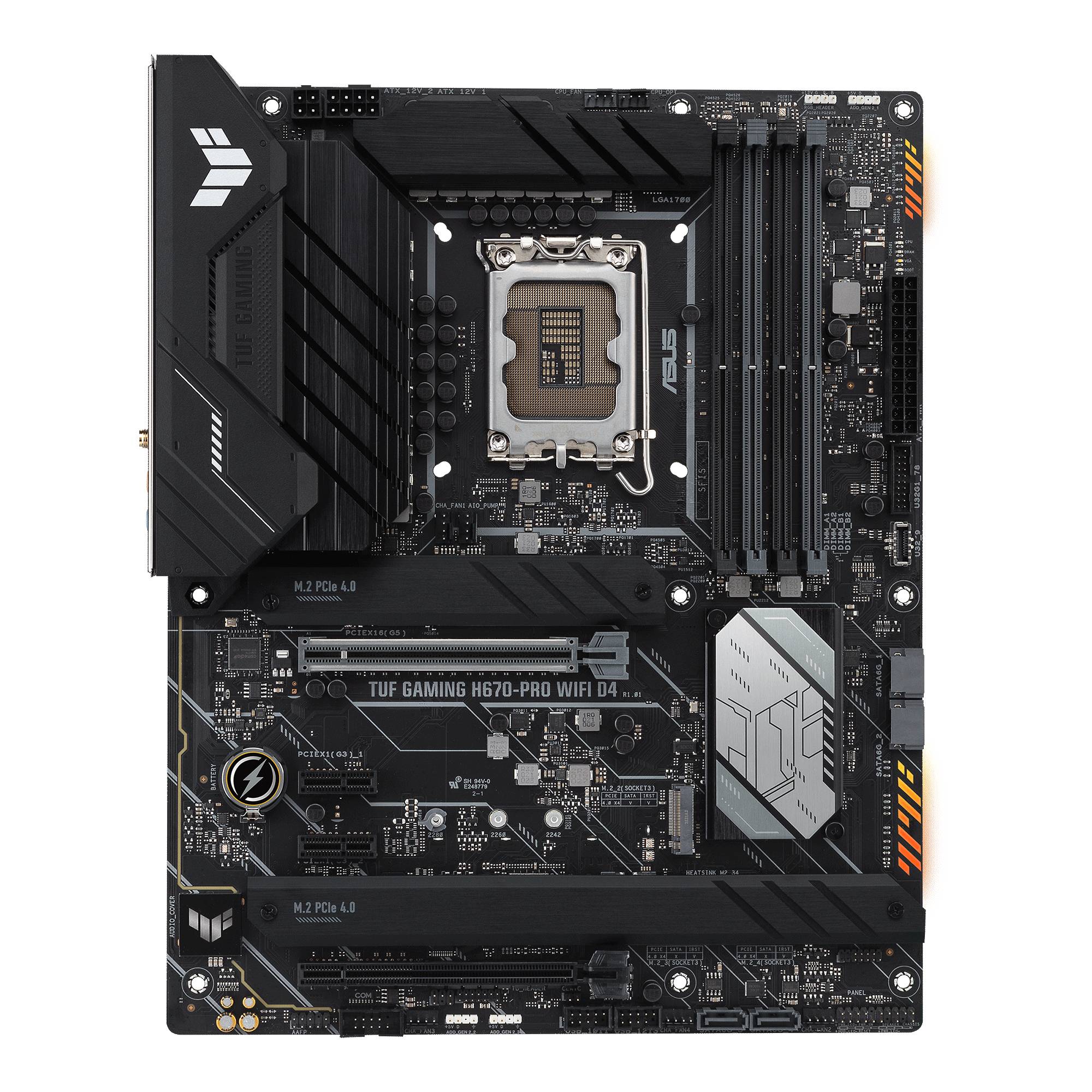 Asus TUF GAMING H670-PRO WIFI D4 Mainboard Sockel (PC) Intel® LGA 1700 Formfaktor (Details) ATX Mainboard-Chipsatz Intel® H670