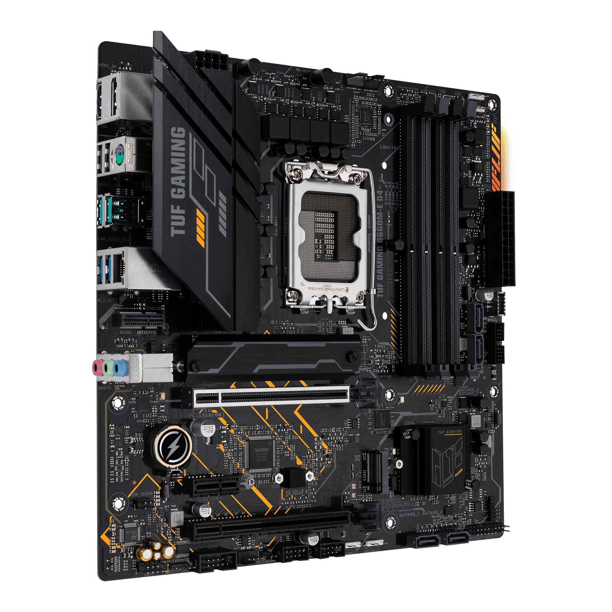 Asus TUF GAMING B660M-E D4 Mainboard Sockel (PC) Intel® LGA 1700 Formfaktor (Details) Micro-ATX Mainboard-Chipsatz Intel® B660