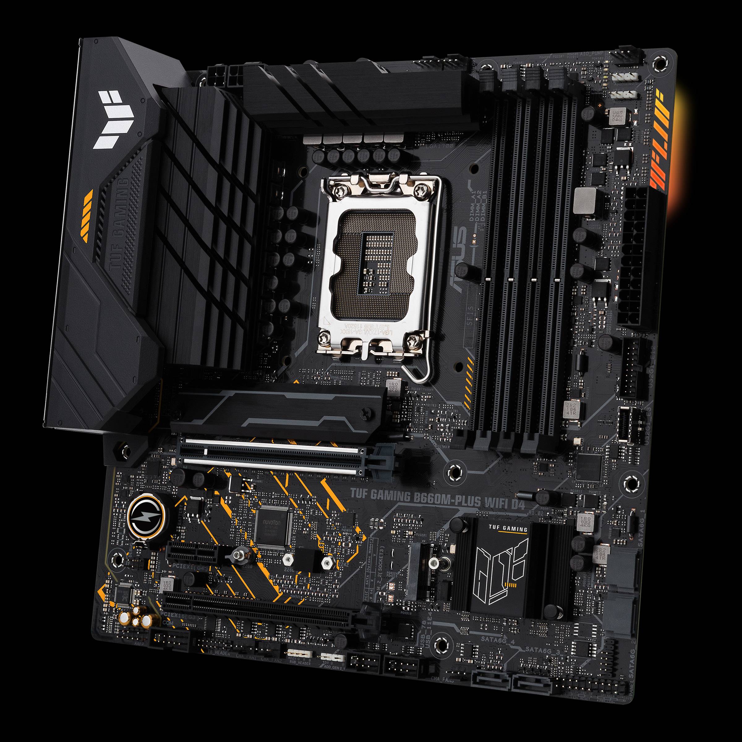 Asus TUF GAMING B660M- PLUS WIFI D4 Mainboard Sockel (PC) Intel® LGA 1700 Formfaktor (Details) Micro-ATX Mainboard-Chipsatz Intel® B660