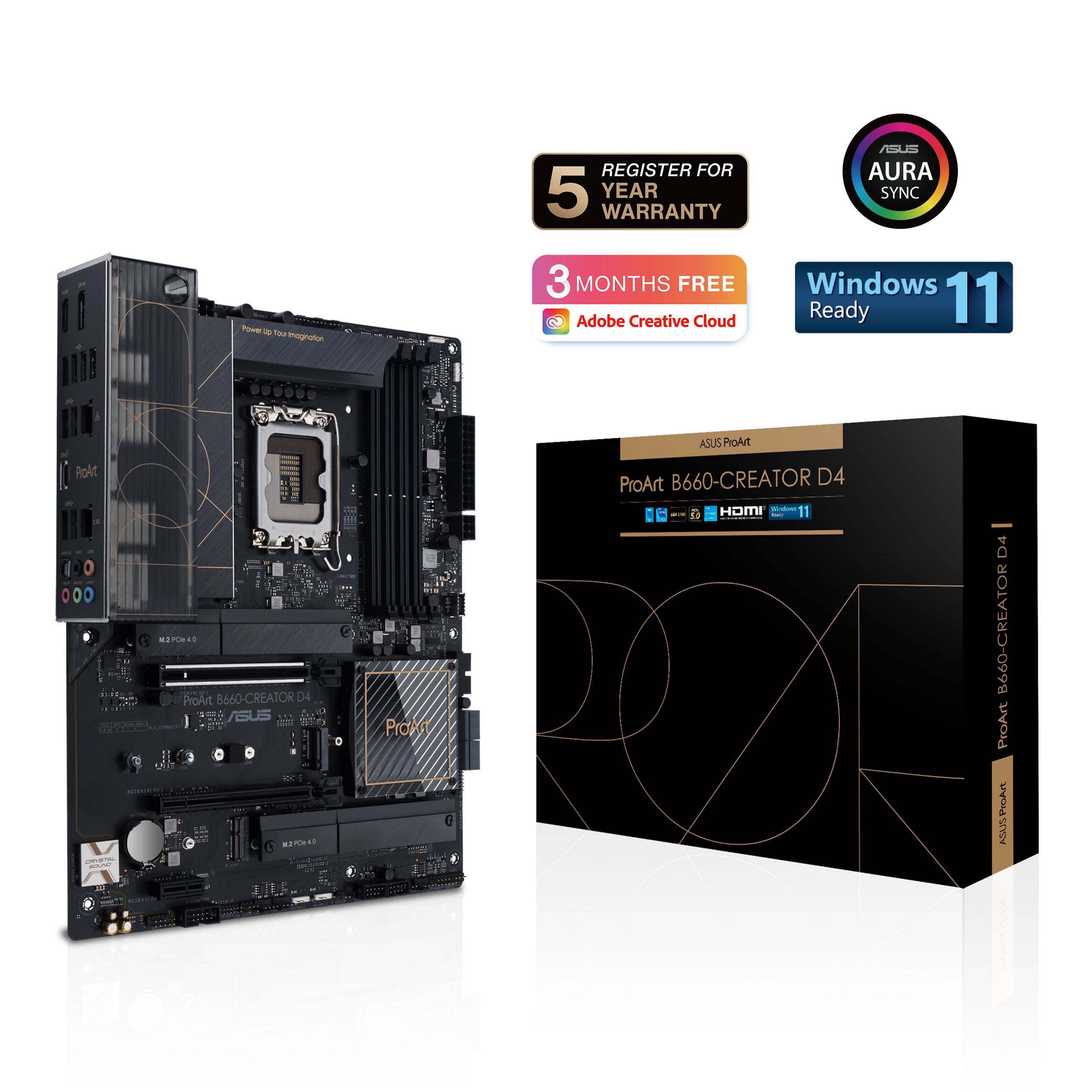 Asus PROART B660-CREATOR D4 Mainboard Sockel (PC) Intel® LGA 1700 Formfaktor (Details) ATX Mainboard-Chipsatz Intel® B660