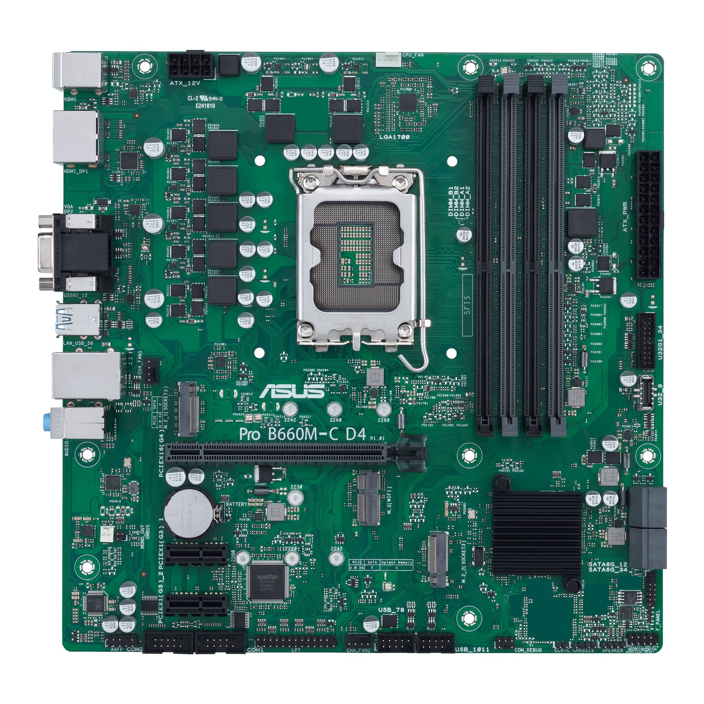 Asus PRO B660M-C D4-CSM Mainboard Sockel (PC) Intel® LGA 1700 Formfaktor (Details) Micro-ATX Mainboard-Chipsatz Intel® B660