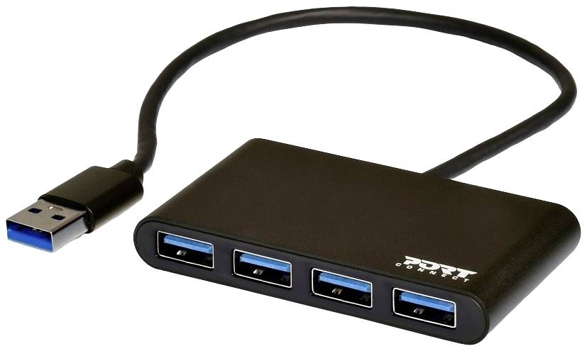 PORT Designs 900121 4 Port USB 3.2 Gen 1-Hub (USB 3.0) Schwarz