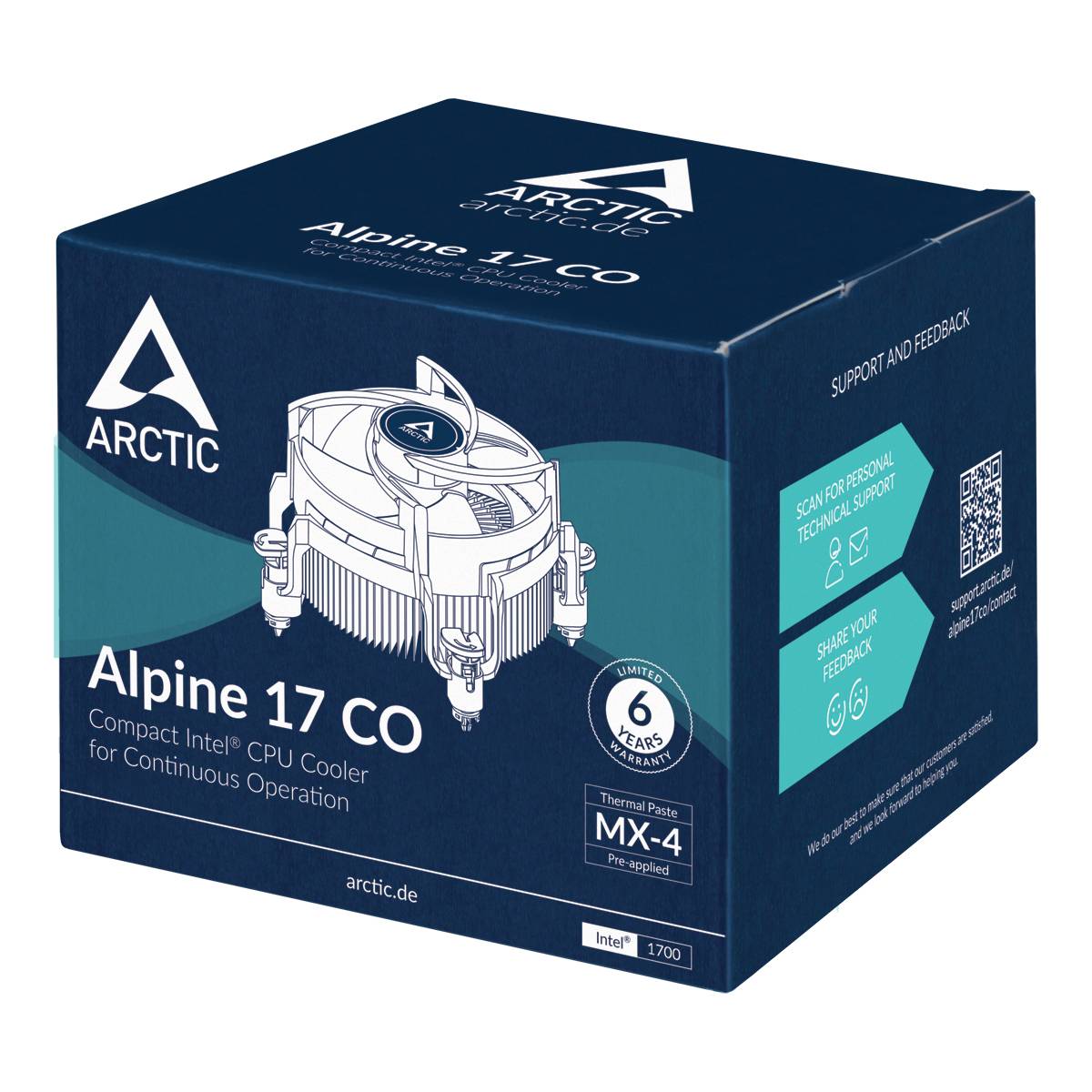Arctic Alpine 17 CO CPU-Kühler mit Lüfter Intel® LGA 1700, Intel® LGA 1851