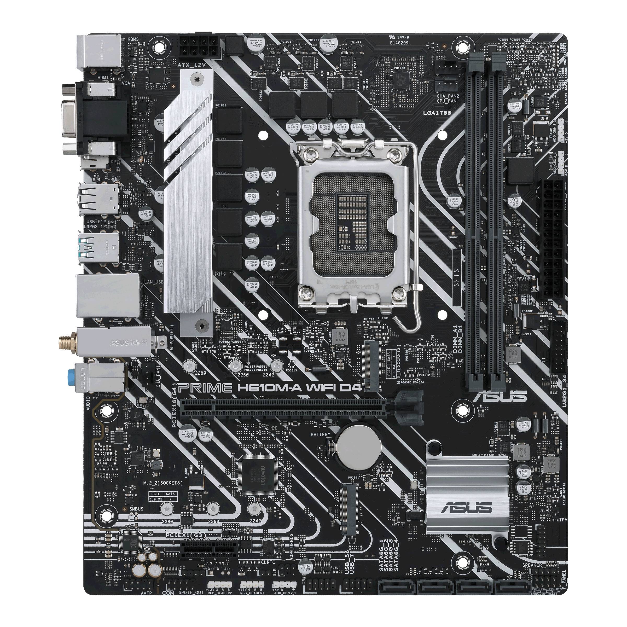 Asus PRIME H610M-A WIFI D4 Mainboard Sockel (PC) Intel® LGA 1700 Formfaktor (Details) Micro-ATX Mainboard-Chipsatz Intel® H610