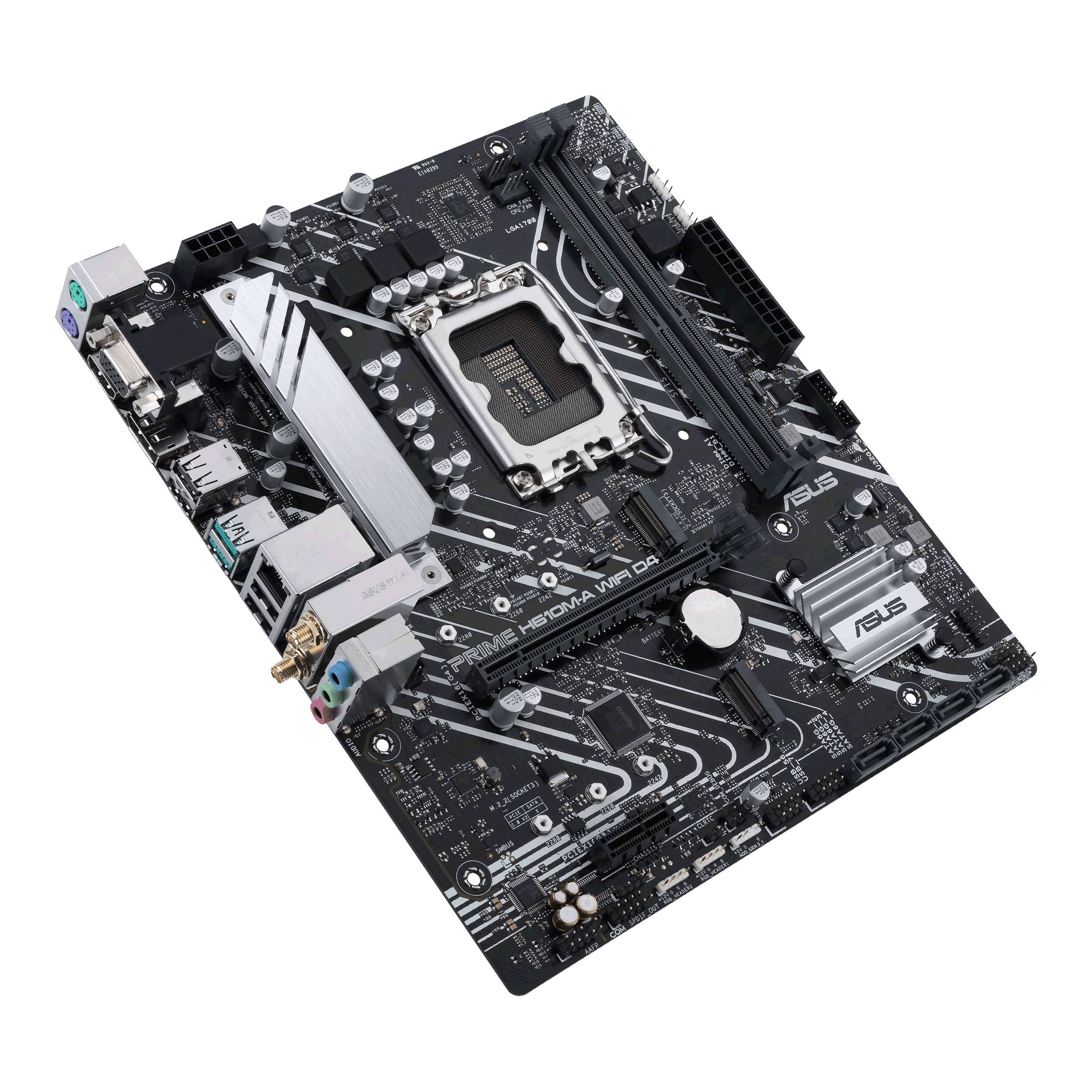 Asus PRIME H610M-A WIFI D4 Mainboard Sockel (PC) Intel® LGA 1700 Formfaktor (Details) Micro-ATX Mainboard-Chipsatz Intel® H610