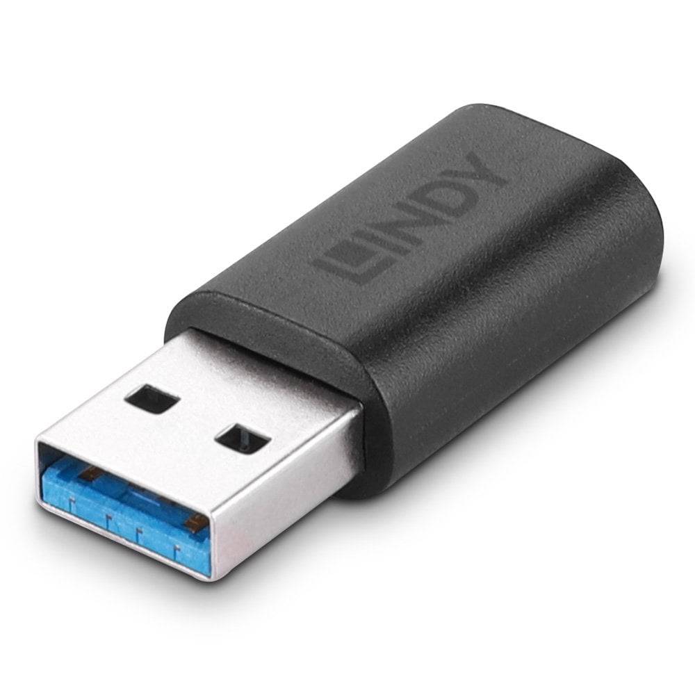 LINDY USB 3.2 Gen 1 (USB 3.0) Adapter [1x USB 3.2 Gen 1 Stecker A (USB 3.0) - 1x USB-C® Buchse] 41904