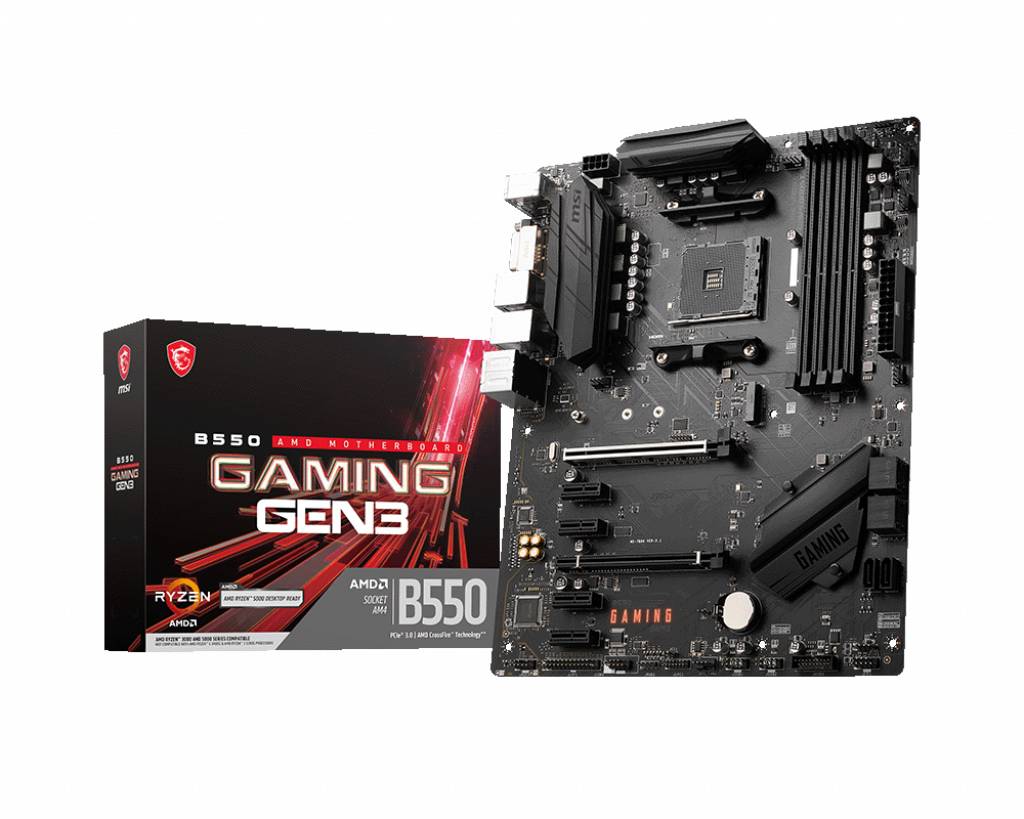 MSI B550 GAMING GEN3 Mainboard Sockel (PC) AMD® AM4 Formfaktor (Details) ATX Mainboard-Chipsatz AMD® B550