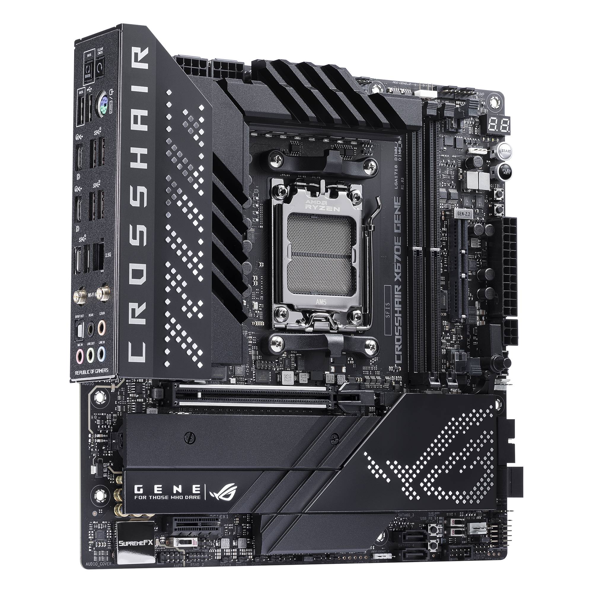 Asus ROG CROSSHAIR X670E GENE Mainboard Sockel (PC) AMD AM5 Formfaktor (Details) Micro-ATX Mainboard-Chipsatz AMD® X670