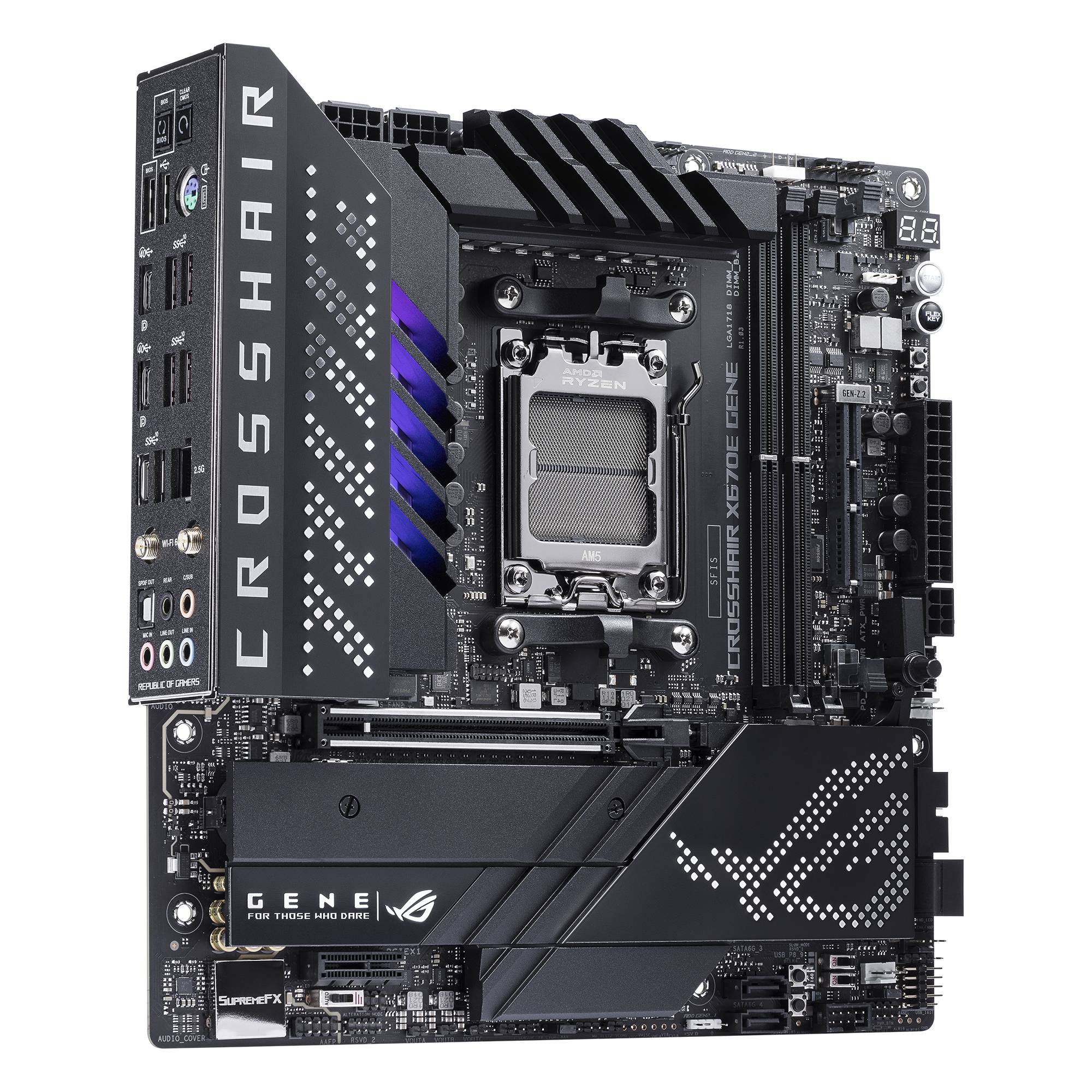Asus ROG CROSSHAIR X670E GENE Mainboard Sockel (PC) AMD AM5 Formfaktor (Details) Micro-ATX Mainboard-Chipsatz AMD® X670