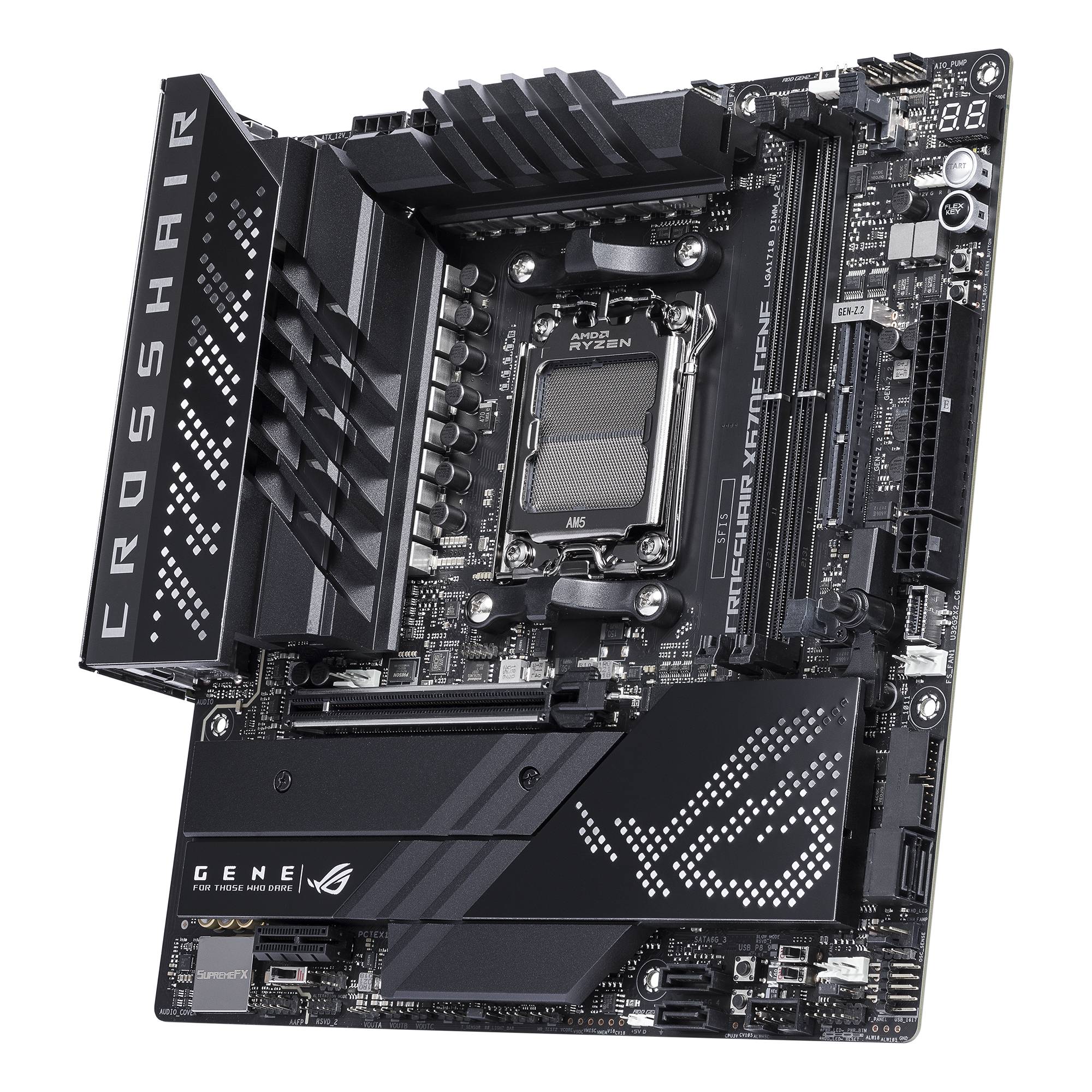 Asus ROG CROSSHAIR X670E GENE Mainboard Sockel (PC) AMD AM5 Formfaktor (Details) Micro-ATX Mainboard-Chipsatz AMD® X670