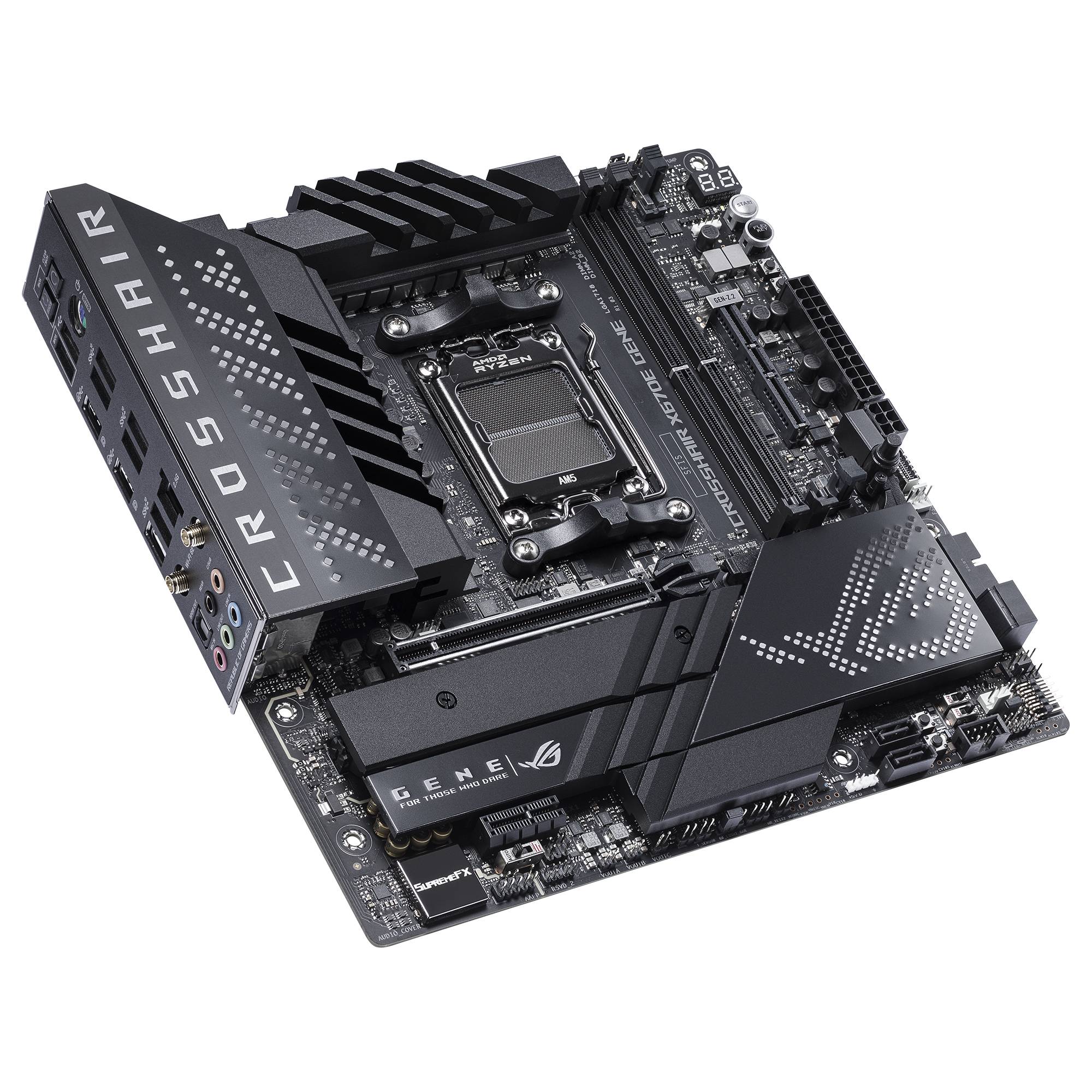 Asus ROG CROSSHAIR X670E GENE Mainboard Sockel (PC) AMD AM5 Formfaktor (Details) Micro-ATX Mainboard-Chipsatz AMD® X670