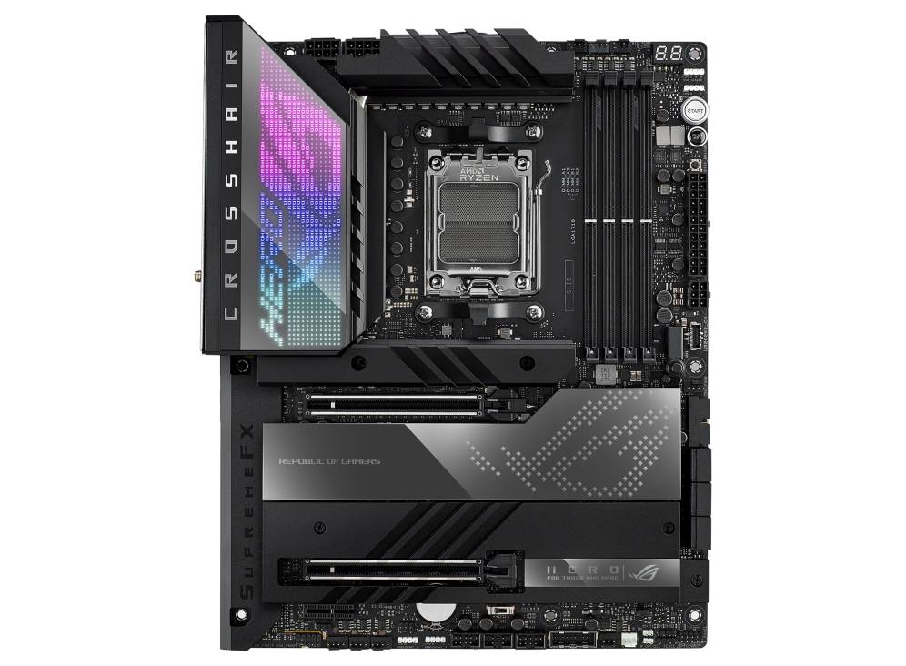 Asus ROG CROSSHAIR X670E HERO Mainboard Sockel (PC) AMD® AM5 Formfaktor (Details) ATX Mainboard-Chipsatz AMD® X670