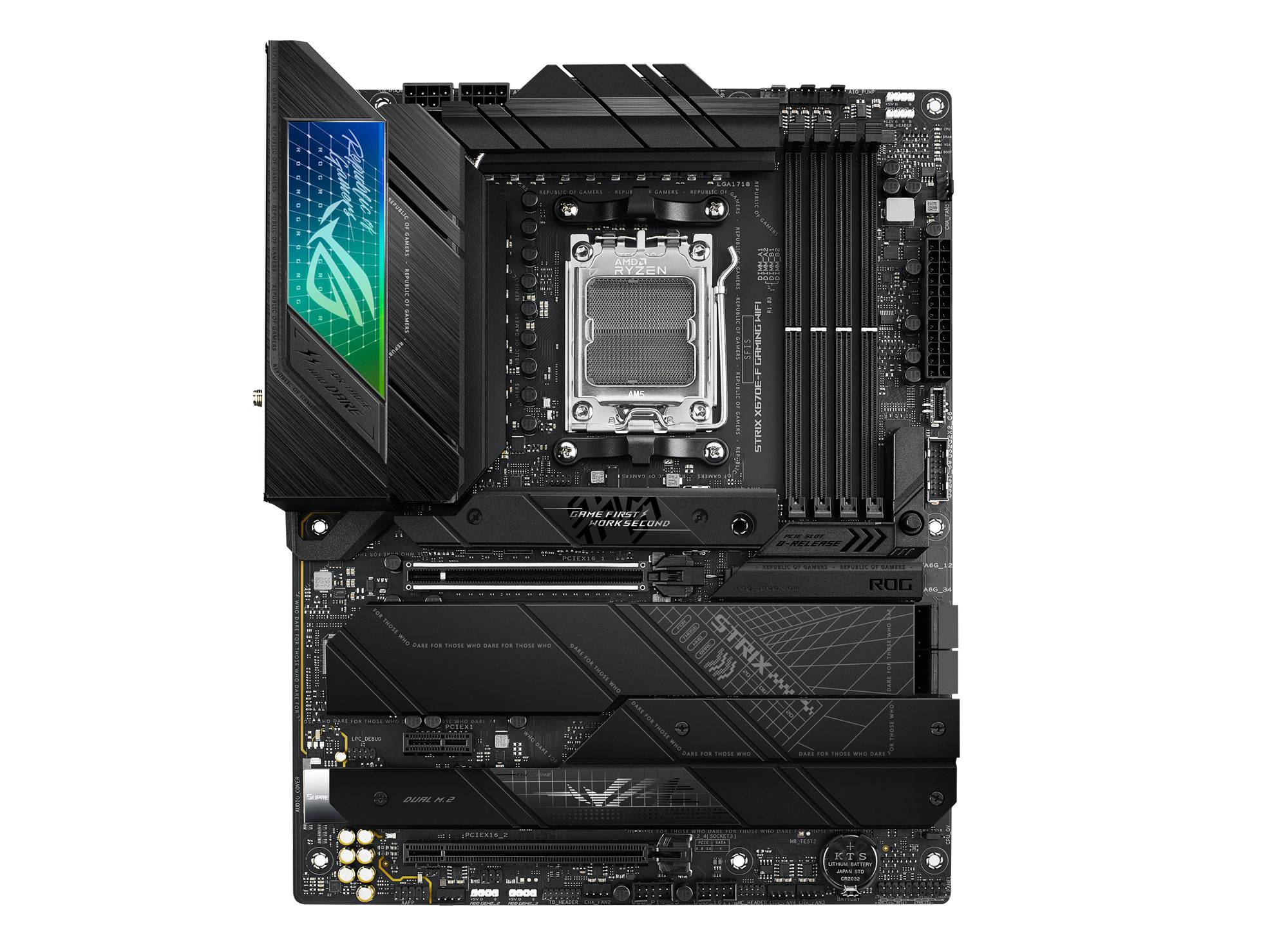Asus ROG STRIX X670E-F GAMING WIFI Mainboard Sockel (PC) AMD® AM5 Formfaktor (Details) ATX Mainboard-Chipsatz AMD® X670