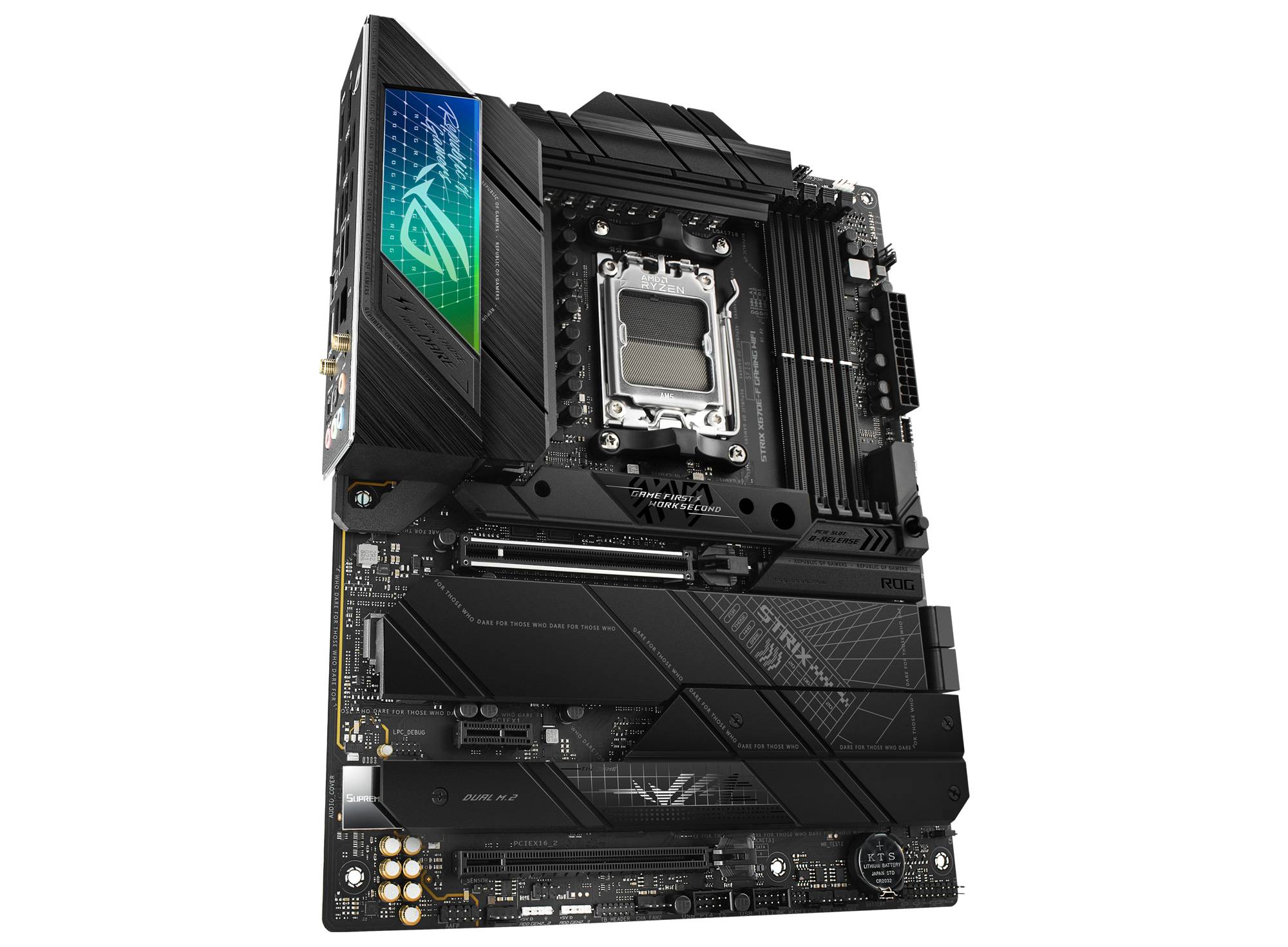 Asus ROG STRIX X670E-F GAMING WIFI Mainboard Sockel (PC) AMD® AM5 Formfaktor (Details) ATX Mainboard-Chipsatz AMD® X670