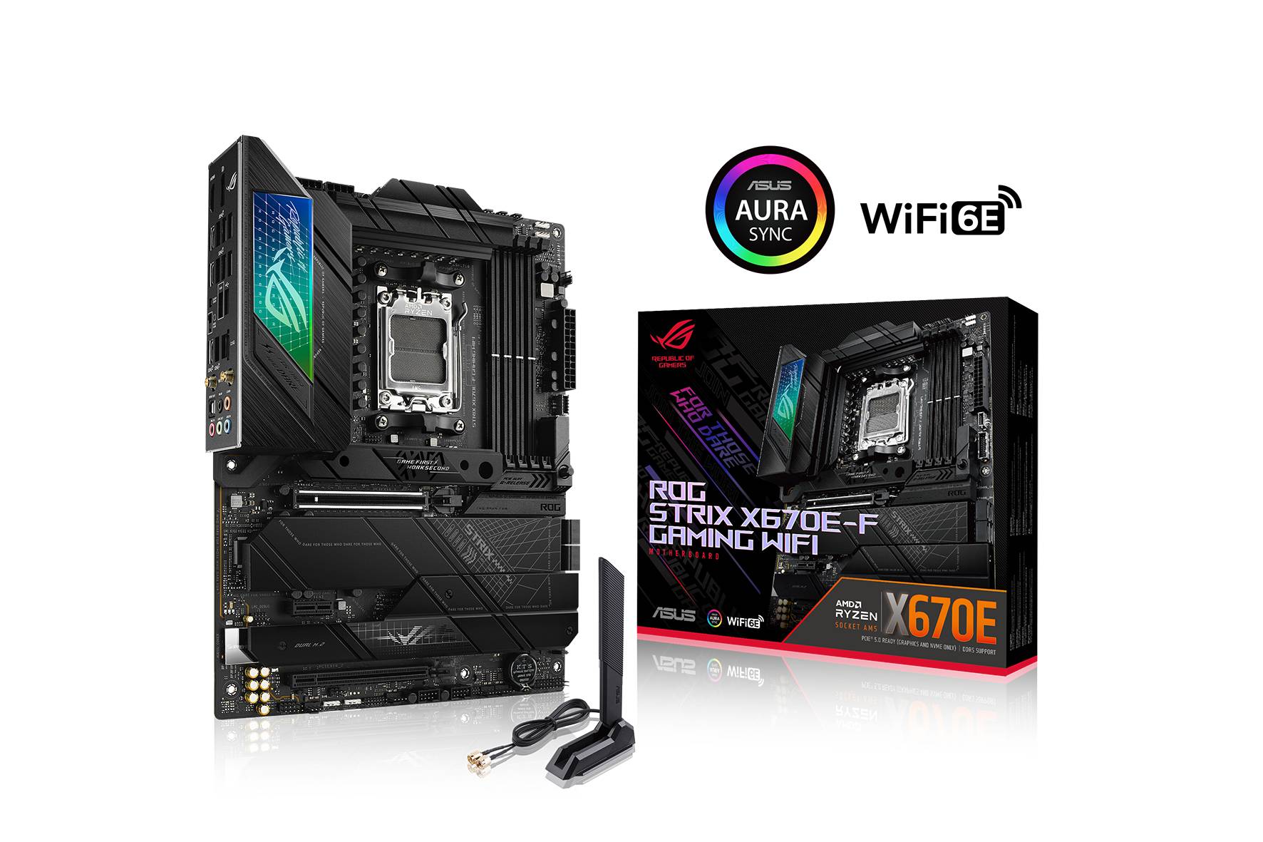 Asus ROG STRIX X670E-F GAMING WIFI Mainboard Sockel (PC) AMD® AM5 Formfaktor (Details) ATX Mainboard-Chipsatz AMD® X670