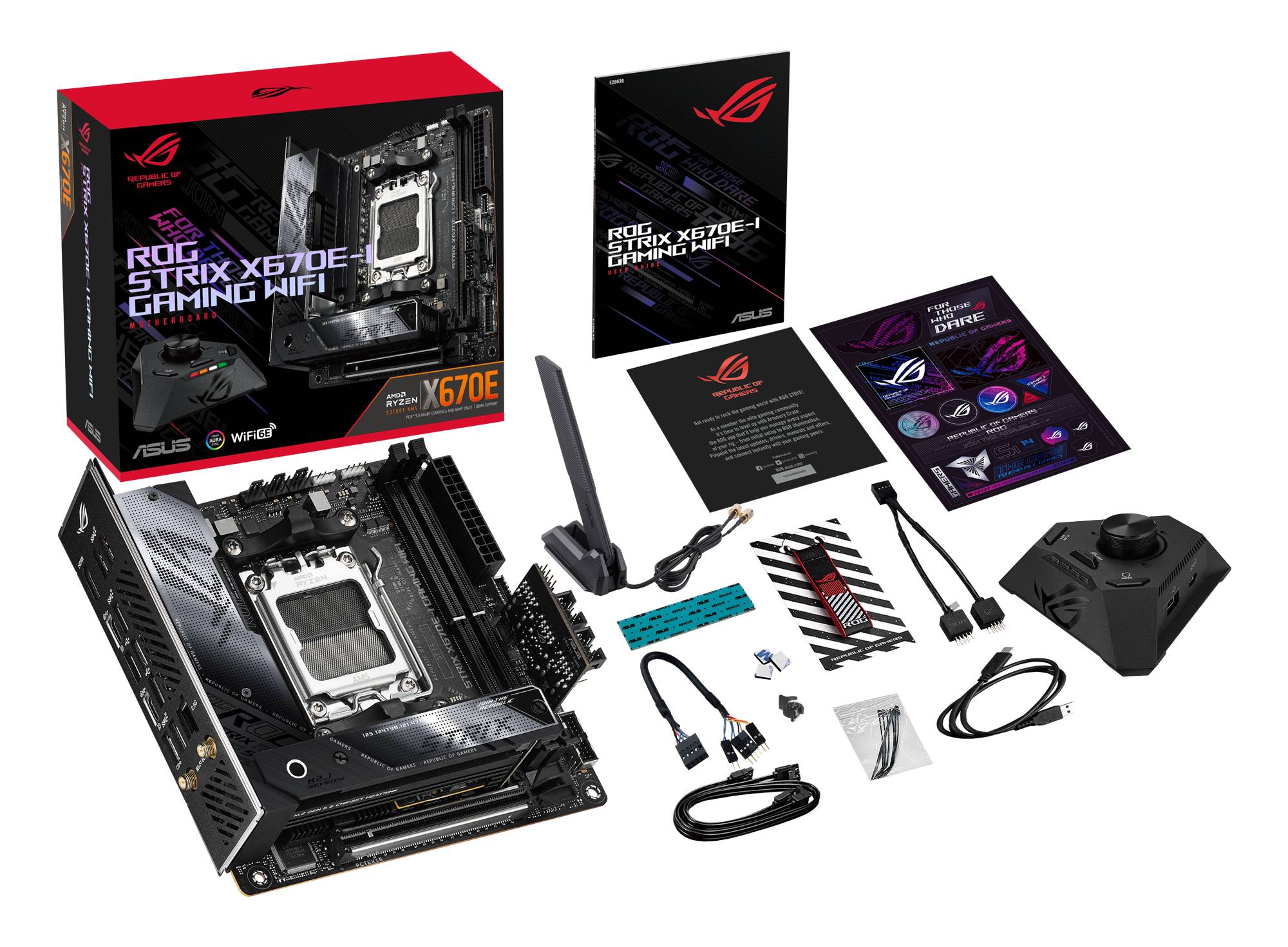 Asus ROG STRIX X670E-I GAMING WIFI Mainboard Sockel (PC) AMD® AM5 Formfaktor (Details) Mini-ITX Mainboard-Chipsatz AMD® X670