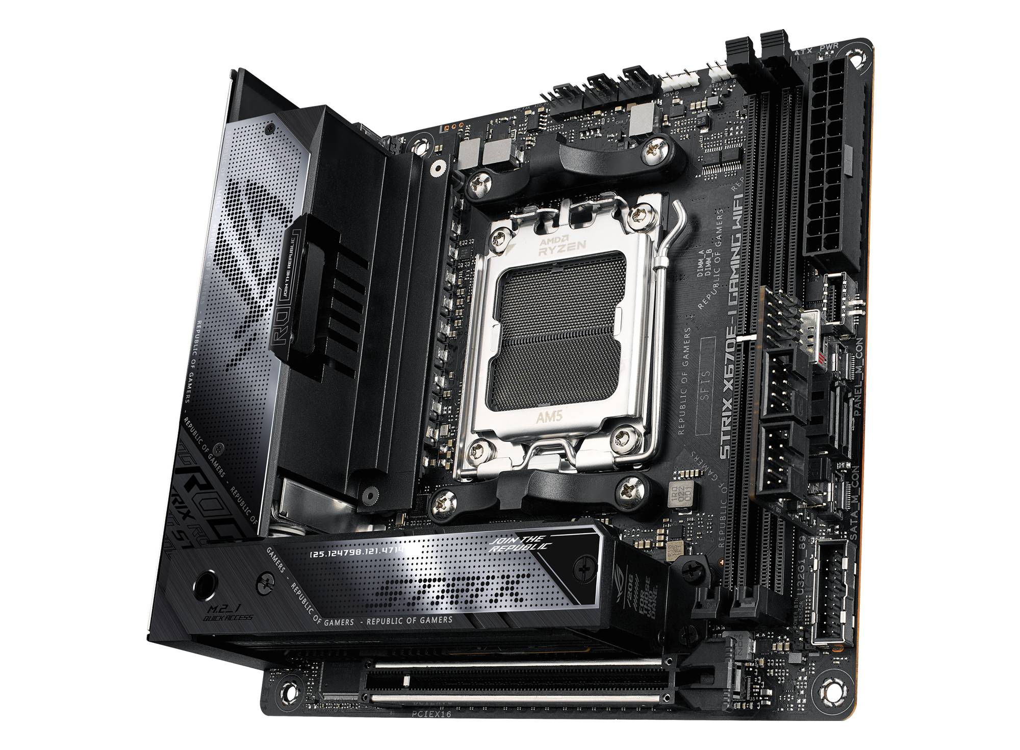 Asus ROG STRIX X670E-I GAMING WIFI Mainboard Sockel (PC) AMD® AM5 Formfaktor (Details) Mini-ITX Mainboard-Chipsatz AMD® X670