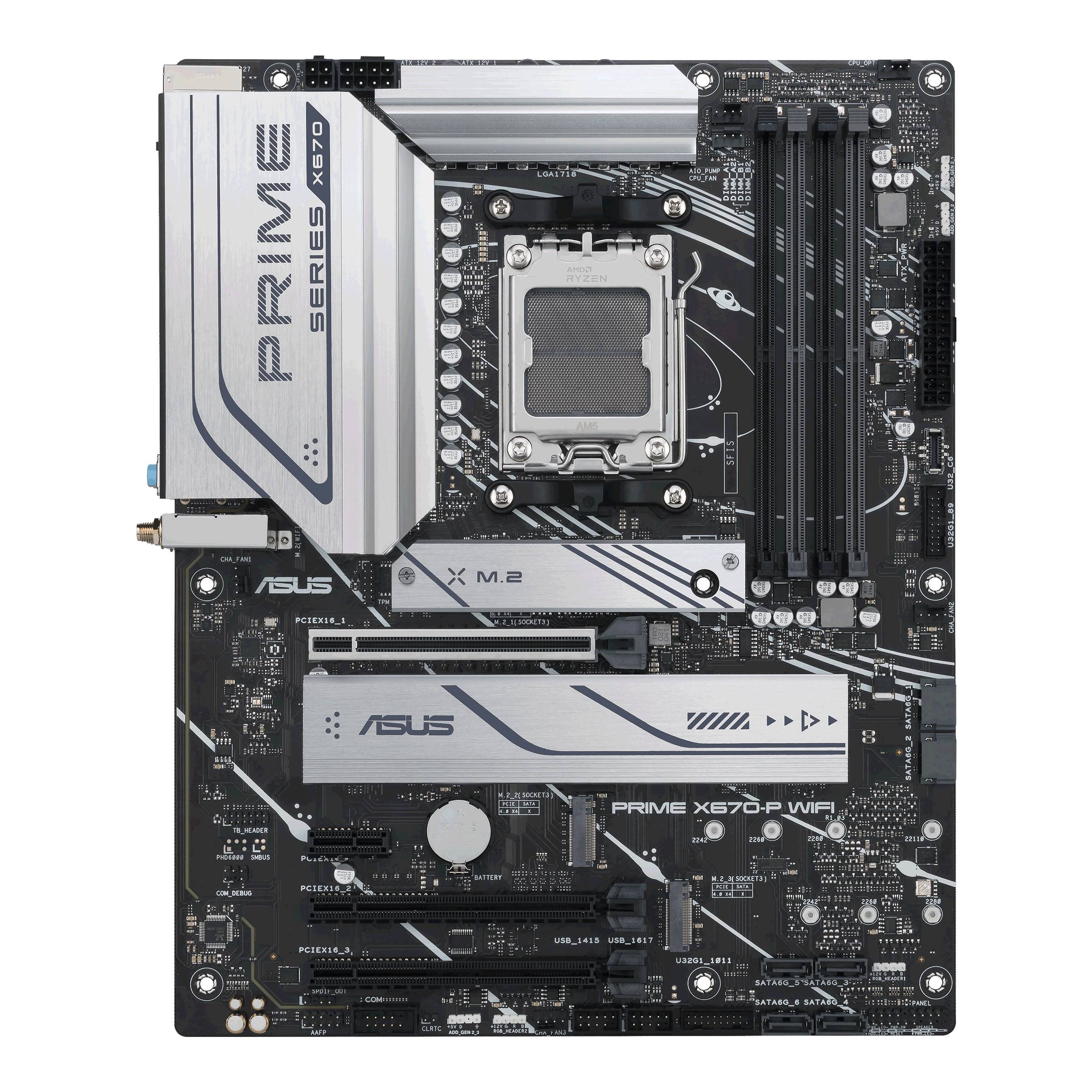 Asus PRIME X670-P WIFI Mainboard Sockel (PC) AMD® AM5 Formfaktor (Details) ATX Mainboard-Chipsatz AMD® X670