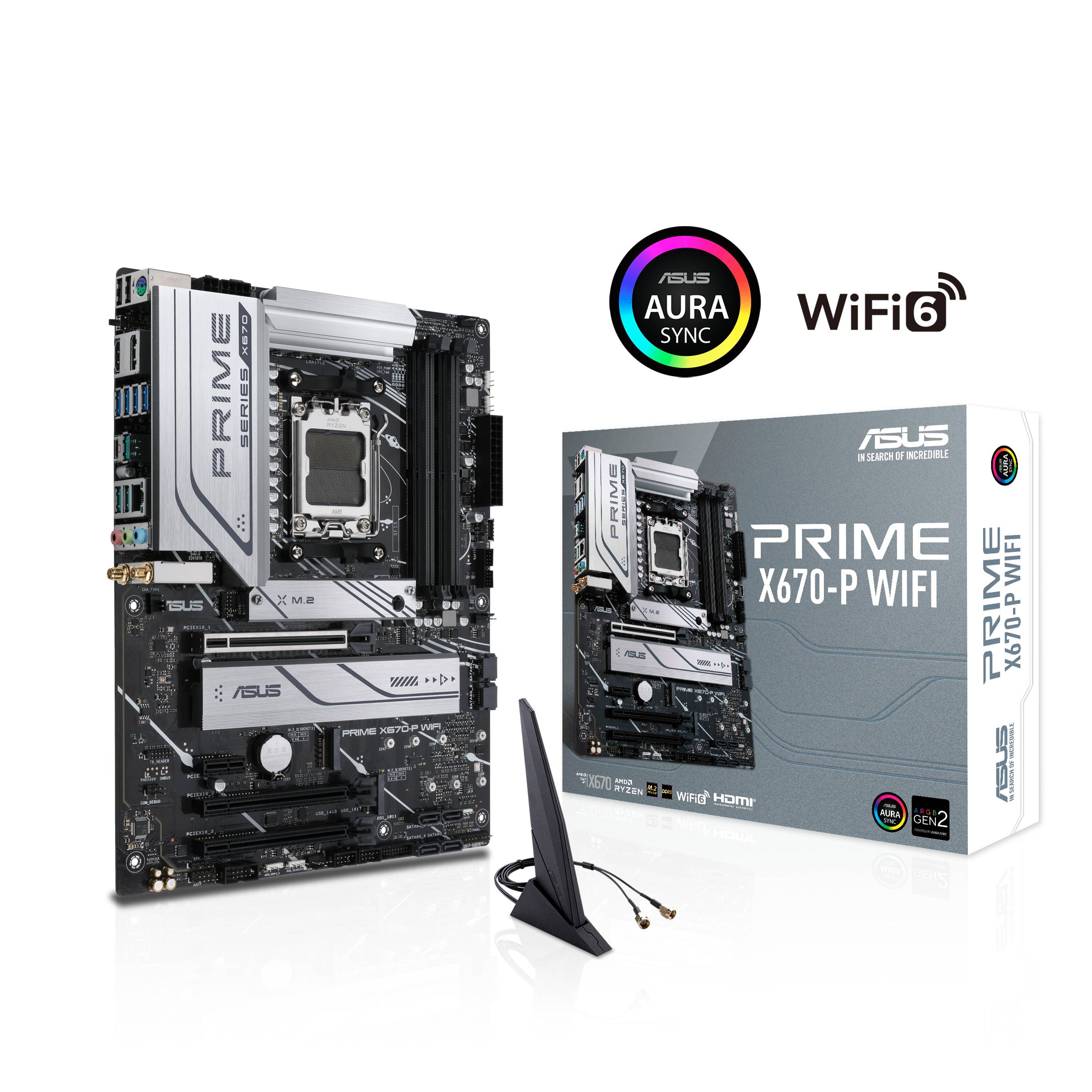 Asus PRIME X670-P WIFI Mainboard Sockel (PC) AMD® AM5 Formfaktor (Details) ATX Mainboard-Chipsatz AMD® X670