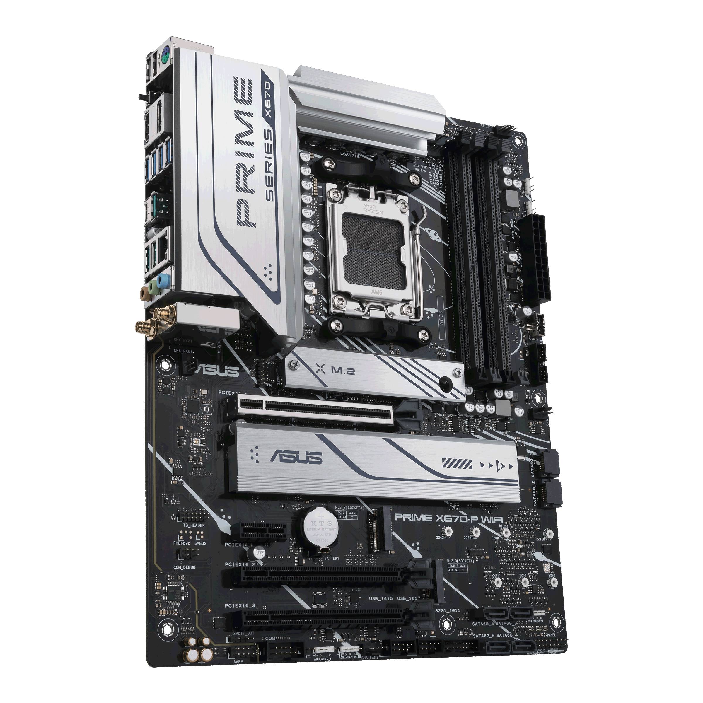 Asus PRIME X670-P WIFI Mainboard Sockel (PC) AMD® AM5 Formfaktor (Details) ATX Mainboard-Chipsatz AMD® X670