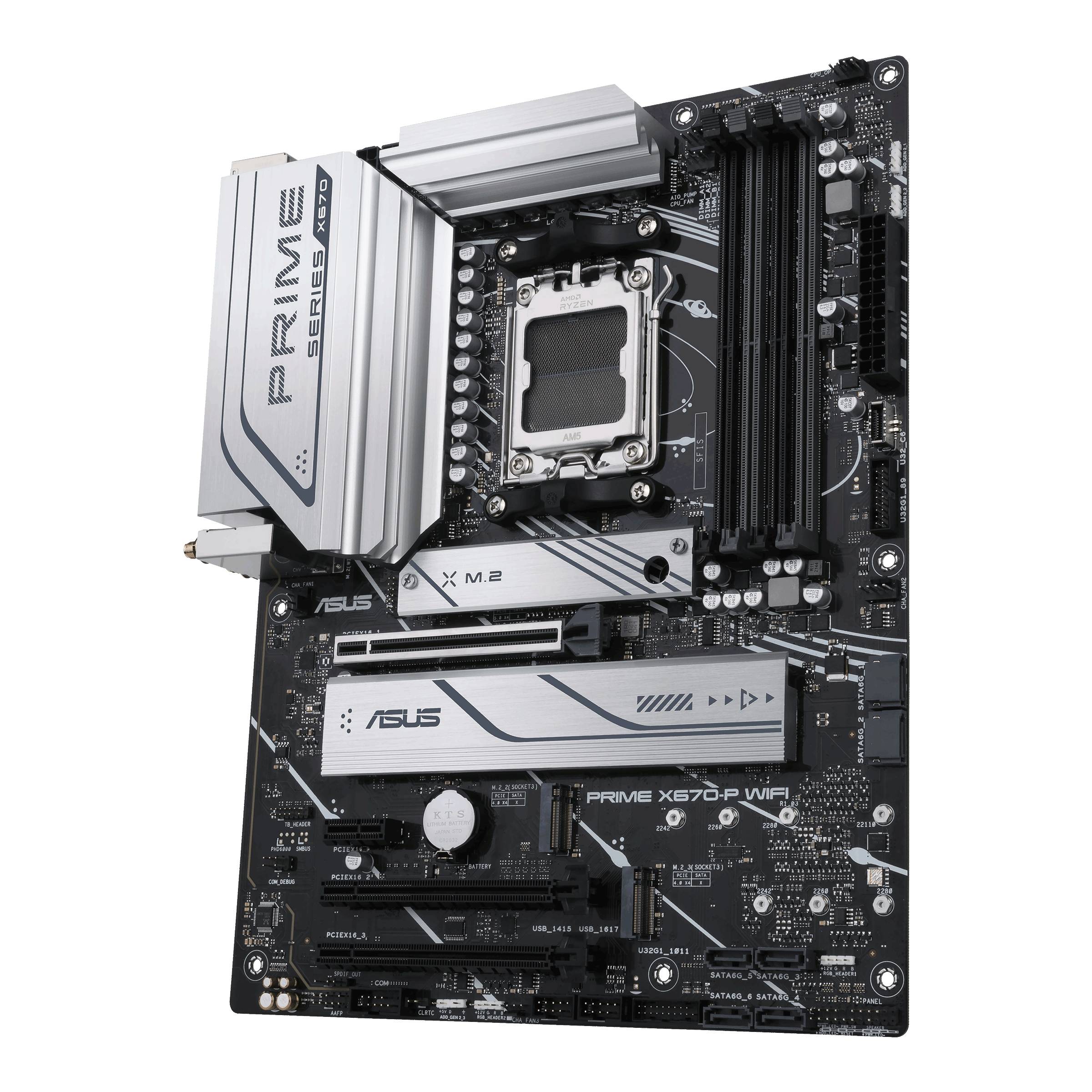 Asus PRIME X670-P WIFI Mainboard Sockel (PC) AMD® AM5 Formfaktor (Details) ATX Mainboard-Chipsatz AMD® X670