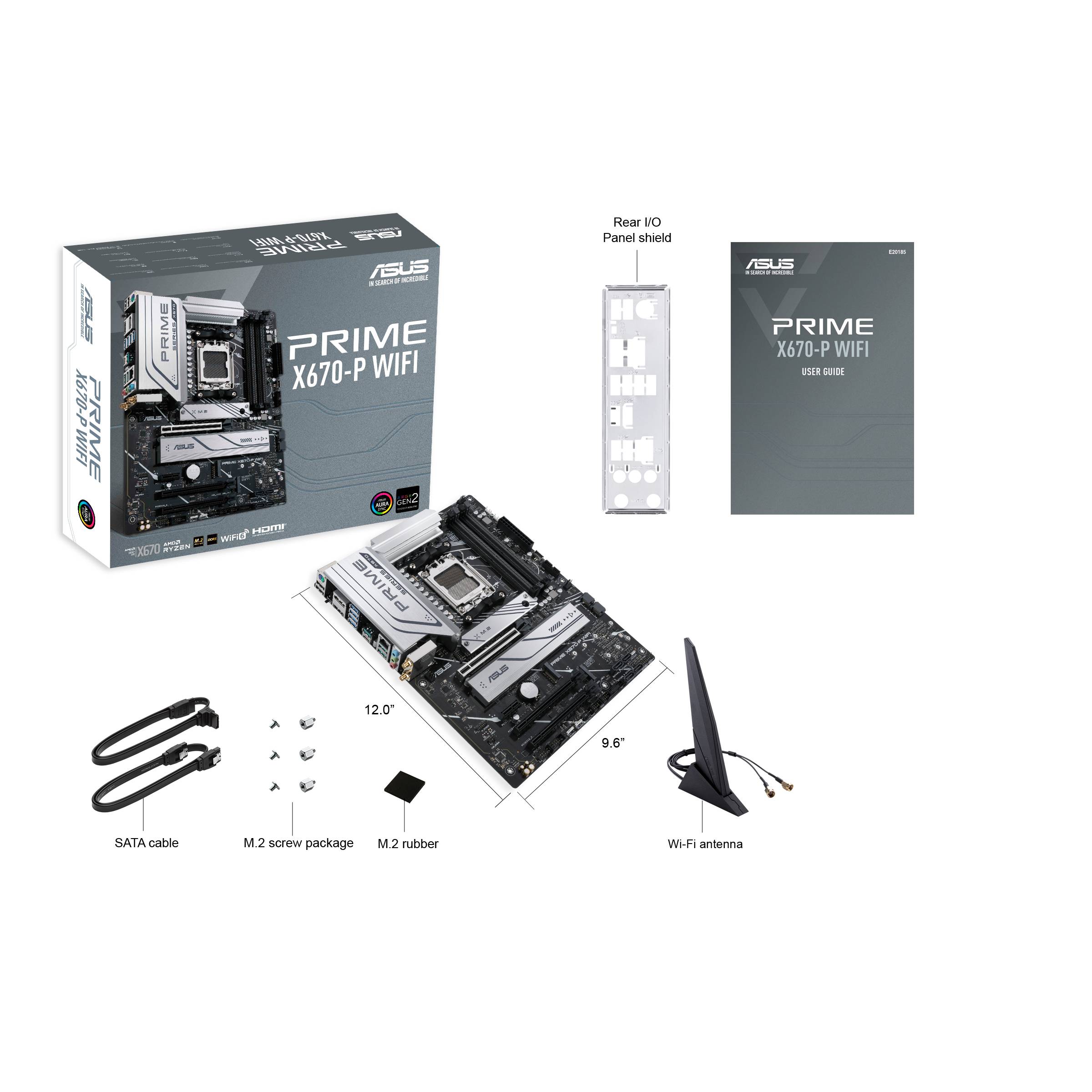 Asus PRIME X670-P WIFI Mainboard Sockel (PC) AMD® AM5 Formfaktor (Details) ATX Mainboard-Chipsatz AMD® X670