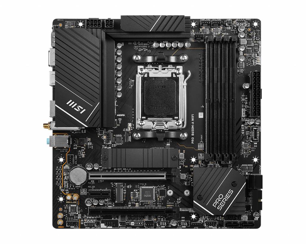 MSI PRO B650M-A WIFI Mainboard Sockel (PC) AMD® AM5 Formfaktor (Details) Micro-ATX Mainboard-Chipsatz AMD® B650