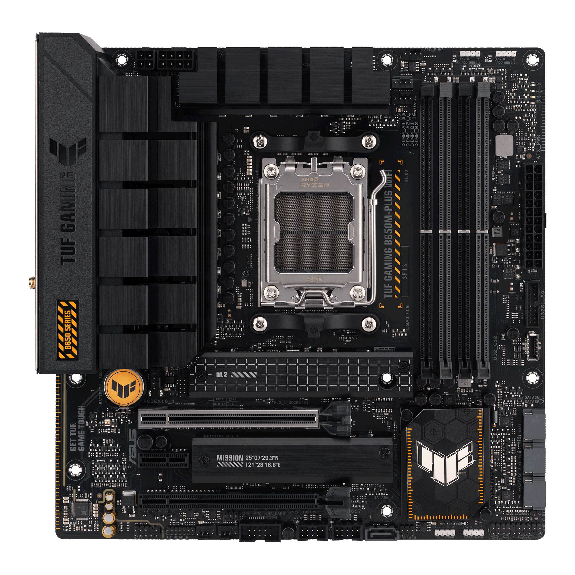 Asus TUF GAMING B650M-PLUS WIFI Mainboard Sockel (PC) AMD® AM5 Formfaktor (Details) Micro-ATX Mainboard-Chipsatz AMD® B650