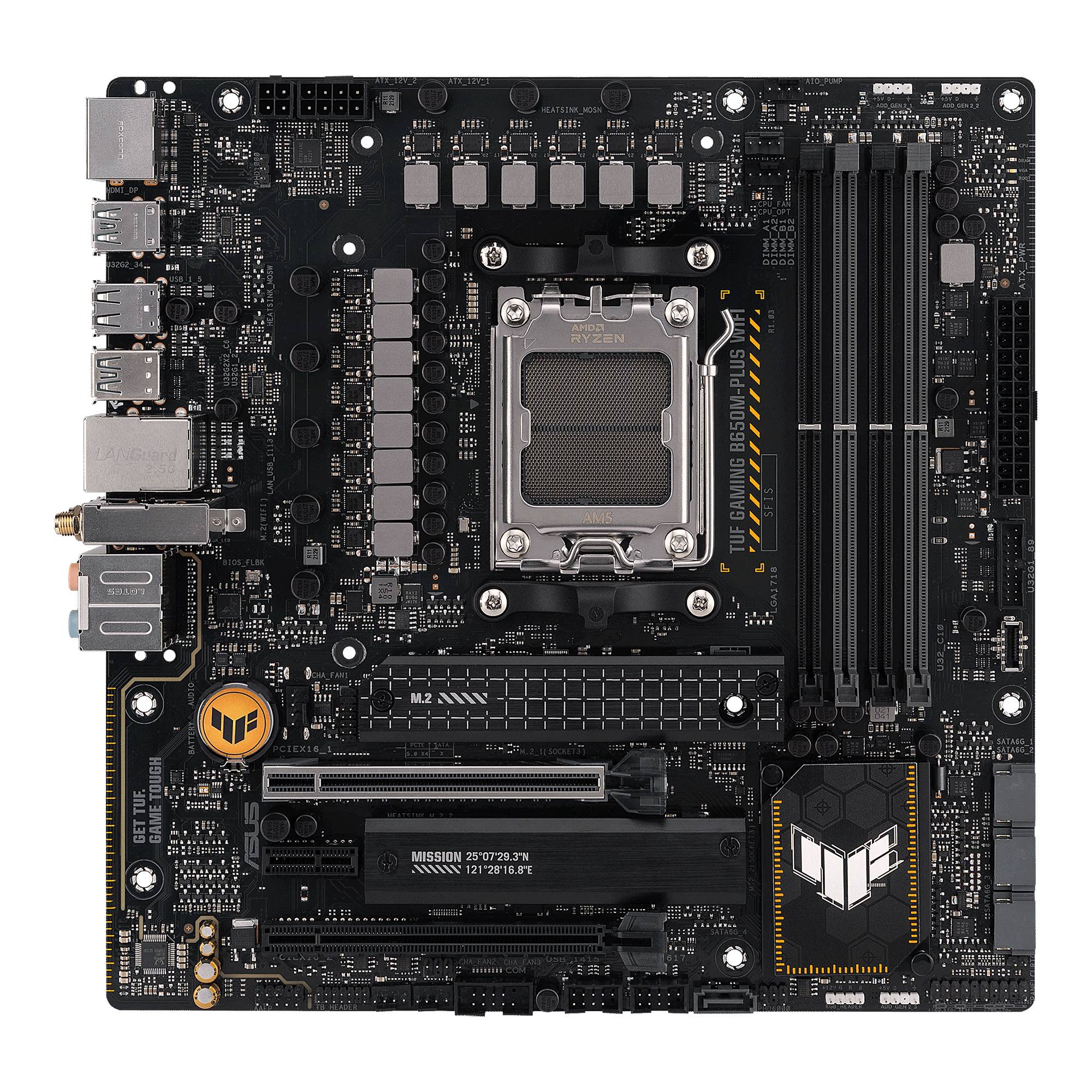 Asus TUF GAMING B650M-PLUS WIFI Mainboard Sockel (PC) AMD® AM5 Formfaktor (Details) Micro-ATX Mainboard-Chipsatz AMD® B650