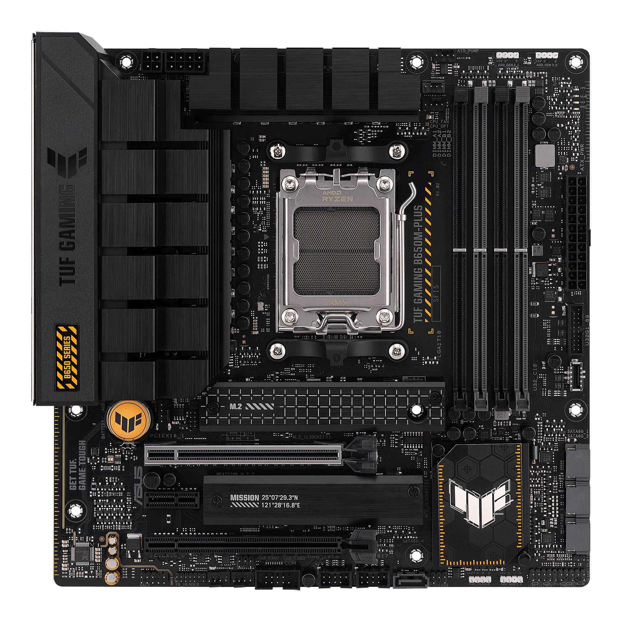 Asus TUF GAMING B650M-PLUS Mainboard Sockel (PC) AMD® AM5 Formfaktor (Details) Micro-ATX Mainboard-Chipsatz AMD® B650