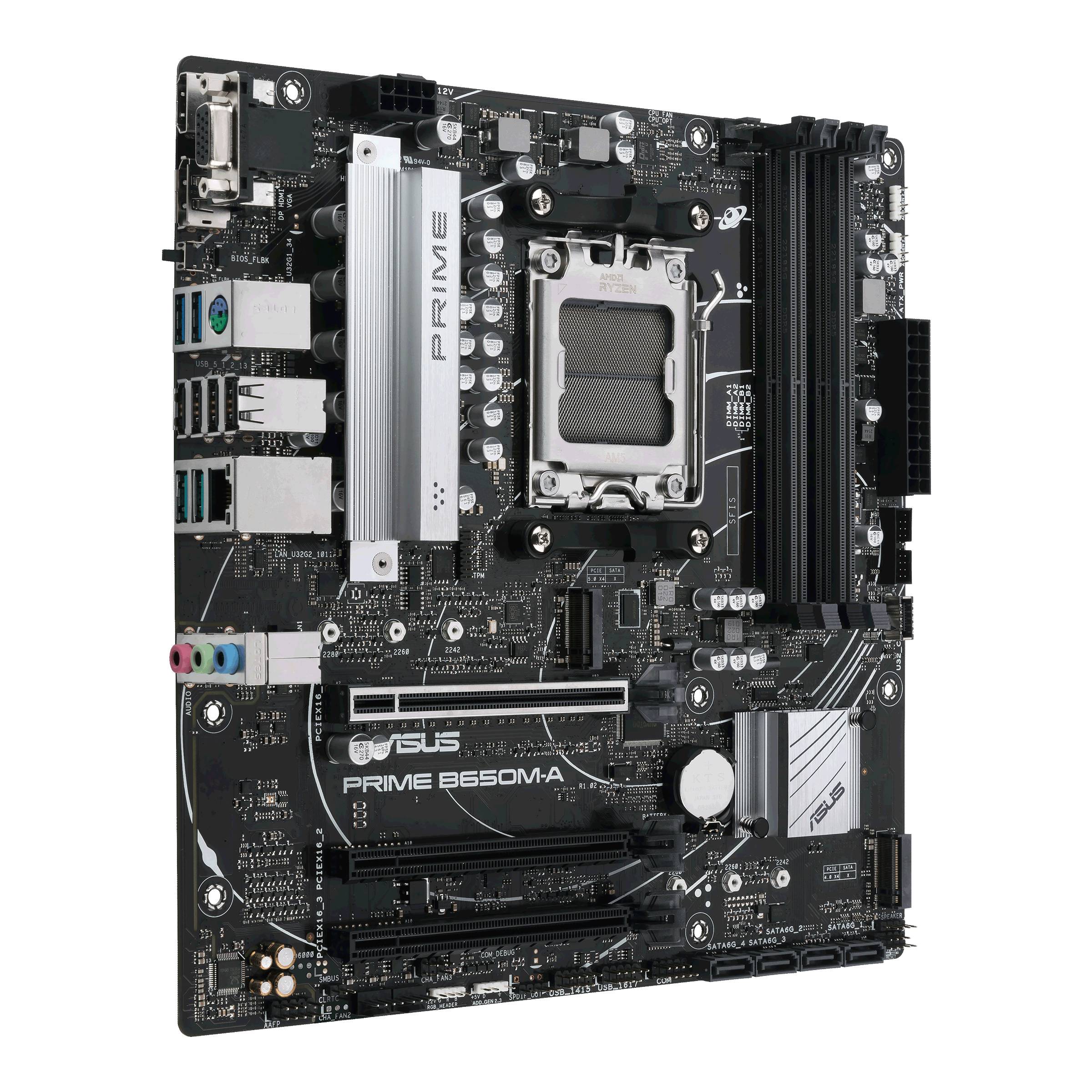 Asus PRIME B650M-A-CSM Mainboard Sockel (PC) AMD® AM5 Formfaktor (Details) Micro-ATX Mainboard-Chipsatz AMD® B650