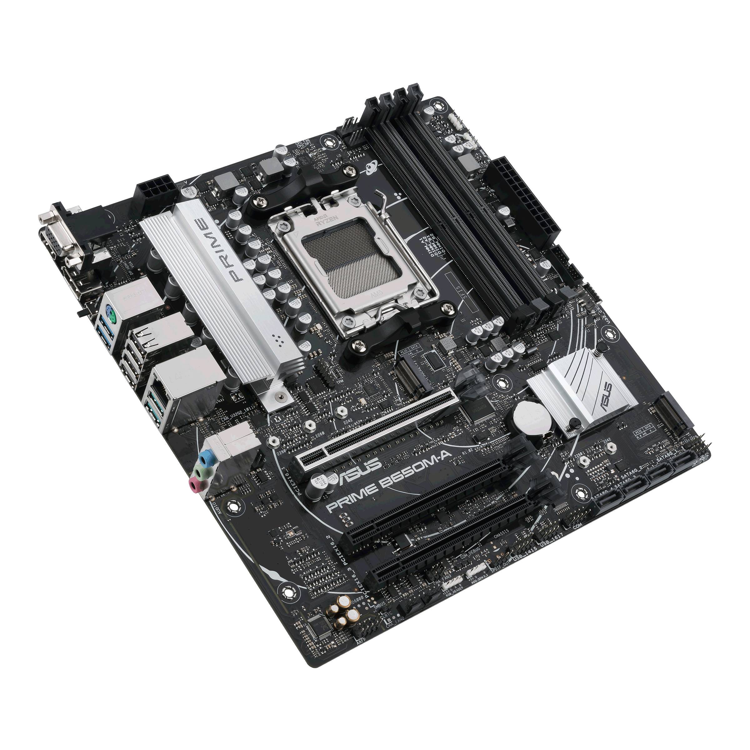 Asus PRIME B650M-A-CSM Mainboard Sockel (PC) AMD® AM5 Formfaktor (Details) Micro-ATX Mainboard-Chipsatz AMD® B650