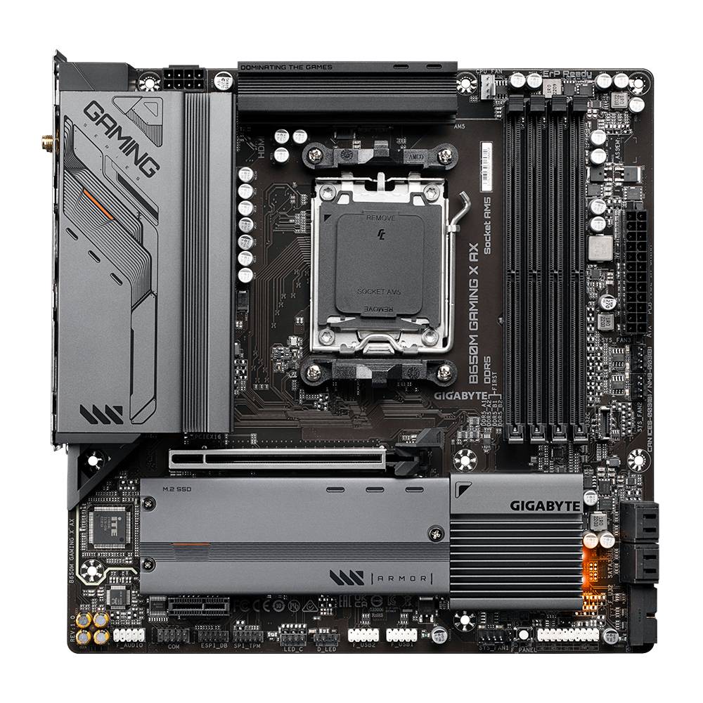 Gigabyte B650M GAMING X AX (rev. 1.x) Mainboard Sockel (PC) AMD® AM5 Formfaktor (Details) Micro-ATX Mainboard-Chipsatz AMD® B650