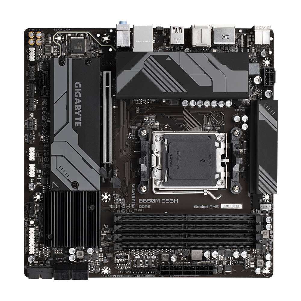 Gigabyte B650M DS3H Mainboard Sockel (PC) AMD® AM5 Formfaktor (Details) Micro-ATX Mainboard-Chipsatz AMD® B650