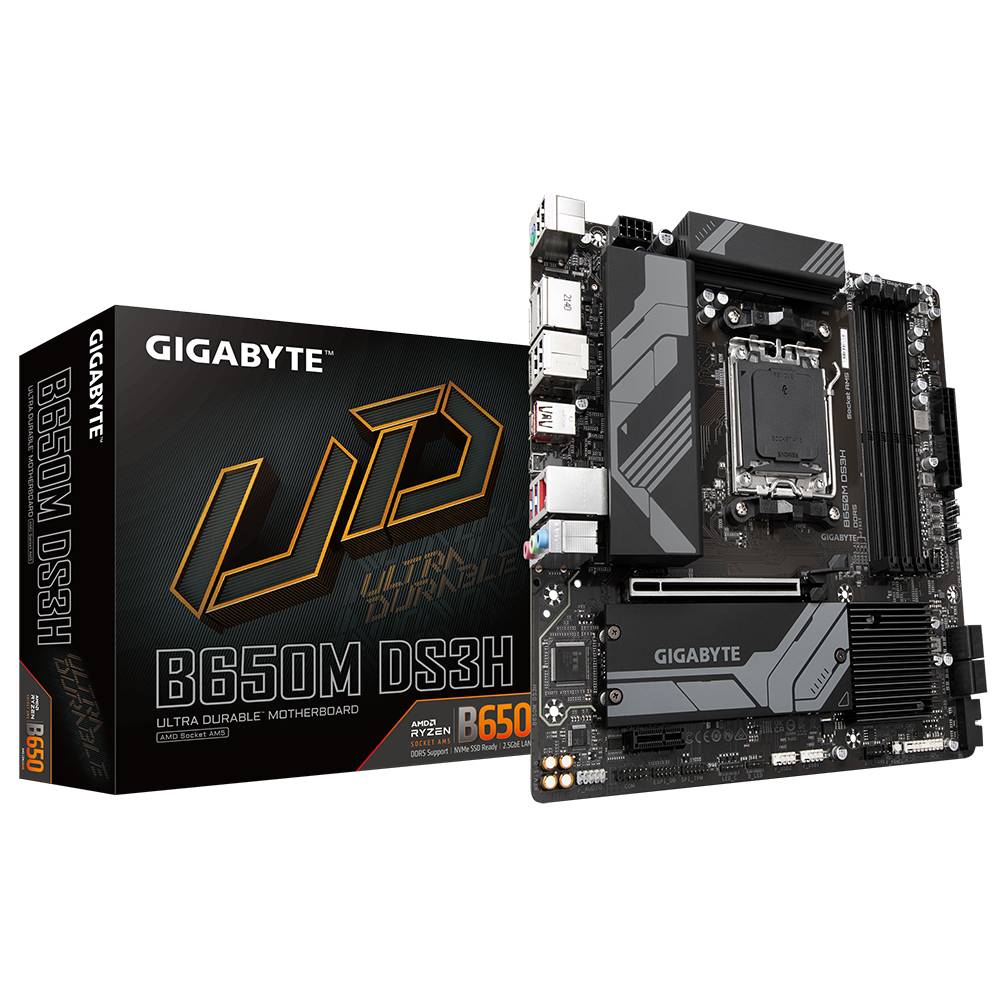 Gigabyte B650M DS3H Mainboard Sockel (PC) AMD® AM5 Formfaktor (Details) Micro-ATX Mainboard-Chipsatz AMD® B650