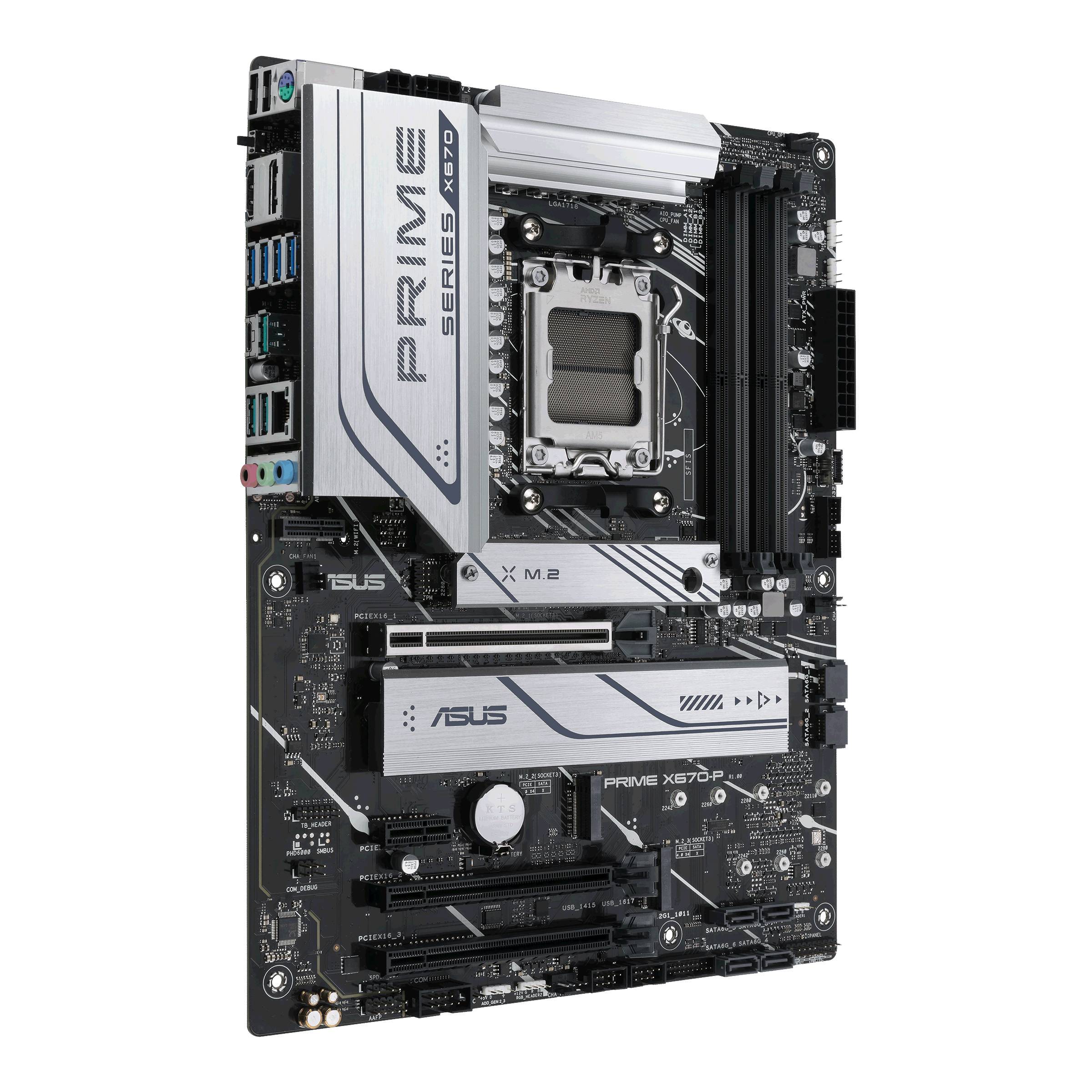 Asus PRIME X670-P-CSM Mainboard Sockel (PC) AMD® AM5 Formfaktor (Details) ATX Mainboard-Chipsatz AMD® X670