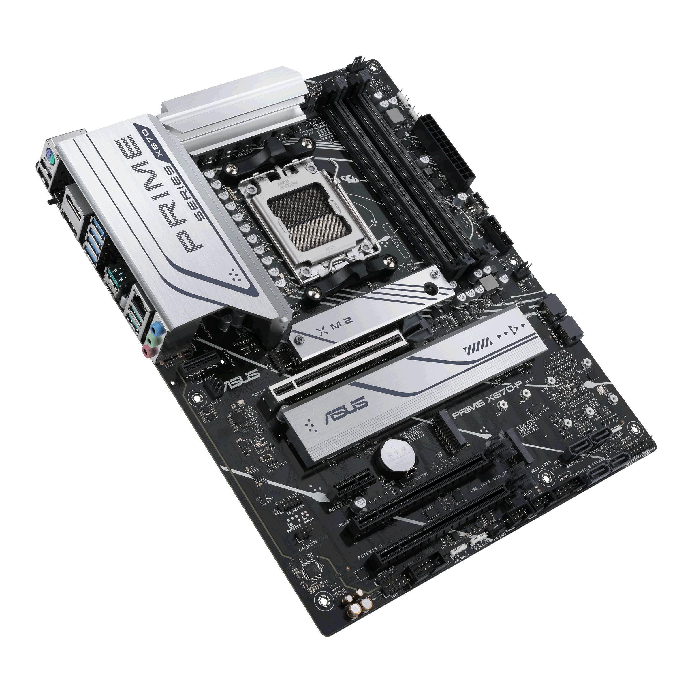 Asus PRIME X670-P-CSM Mainboard Sockel (PC) AMD® AM5 Formfaktor (Details) ATX Mainboard-Chipsatz AMD® X670