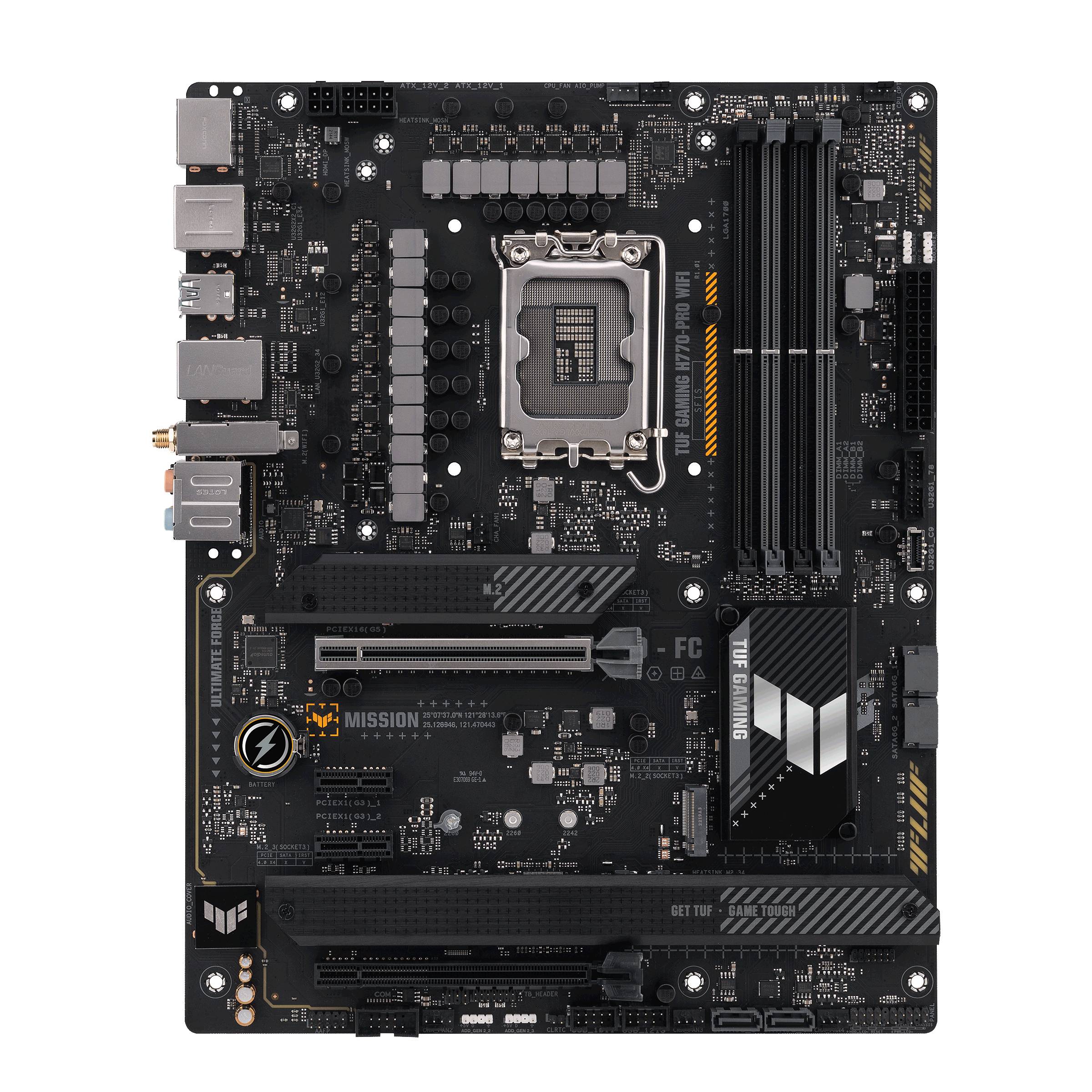 Asus TUF GAMING H770-PRO WIFI Mainboard Sockel (PC) Intel® LGA 1700 Formfaktor (Details) ATX