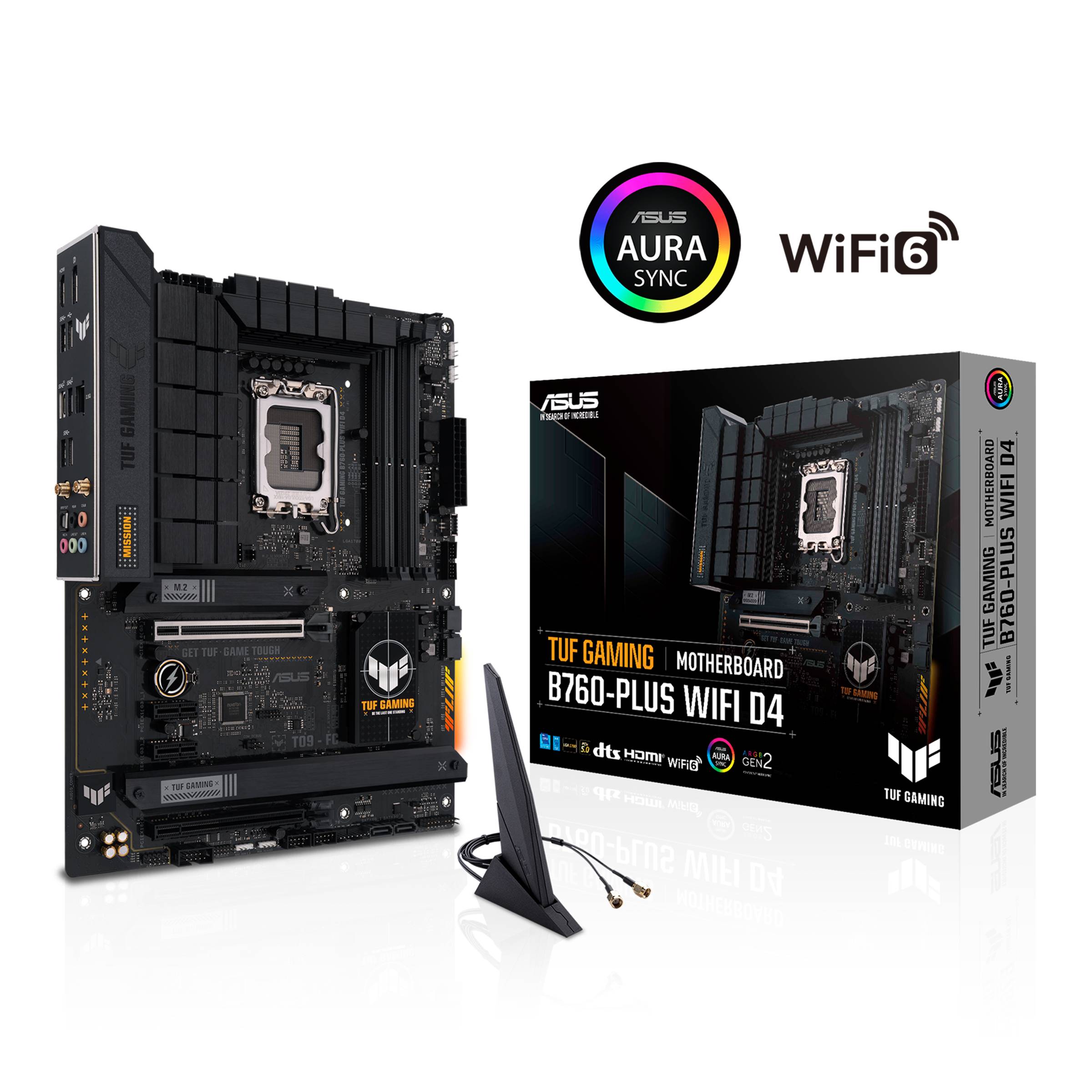 Asus TUF GAMING B760-PLUS WIFI D4 Mainboard Sockel (PC) Intel® LGA 1700 Formfaktor (Details) ATX Mainboard-Chipsatz Intel® B760
