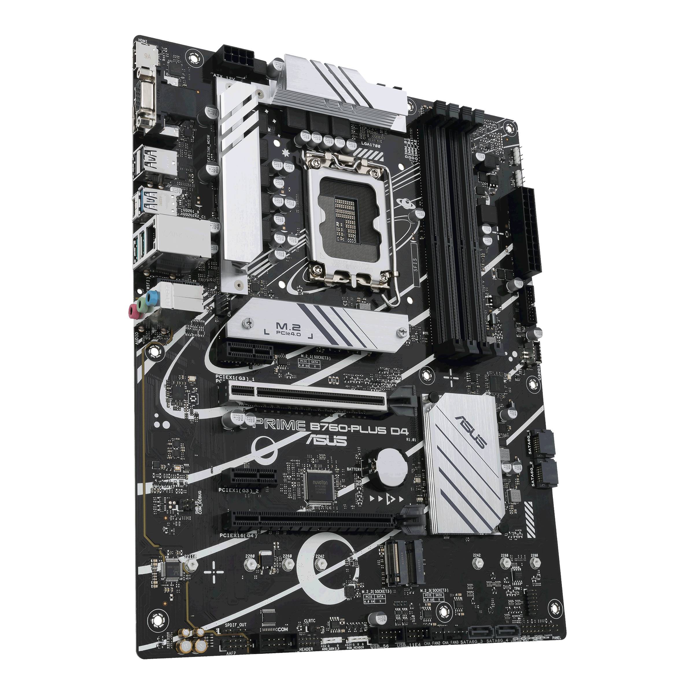 Asus PRIME B760-PLUS D4 Mainboard Sockel (PC) Intel® LGA 1700 Formfaktor (Details) ATX Mainboard-Chipsatz Intel® B760